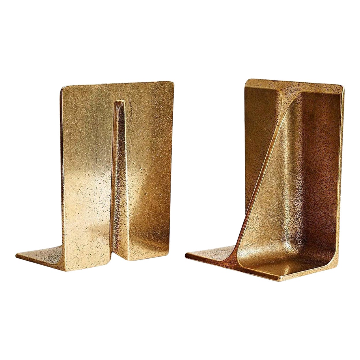 Set of 2 Large Fin Bronze Bookends by Henry Wilson For Sale