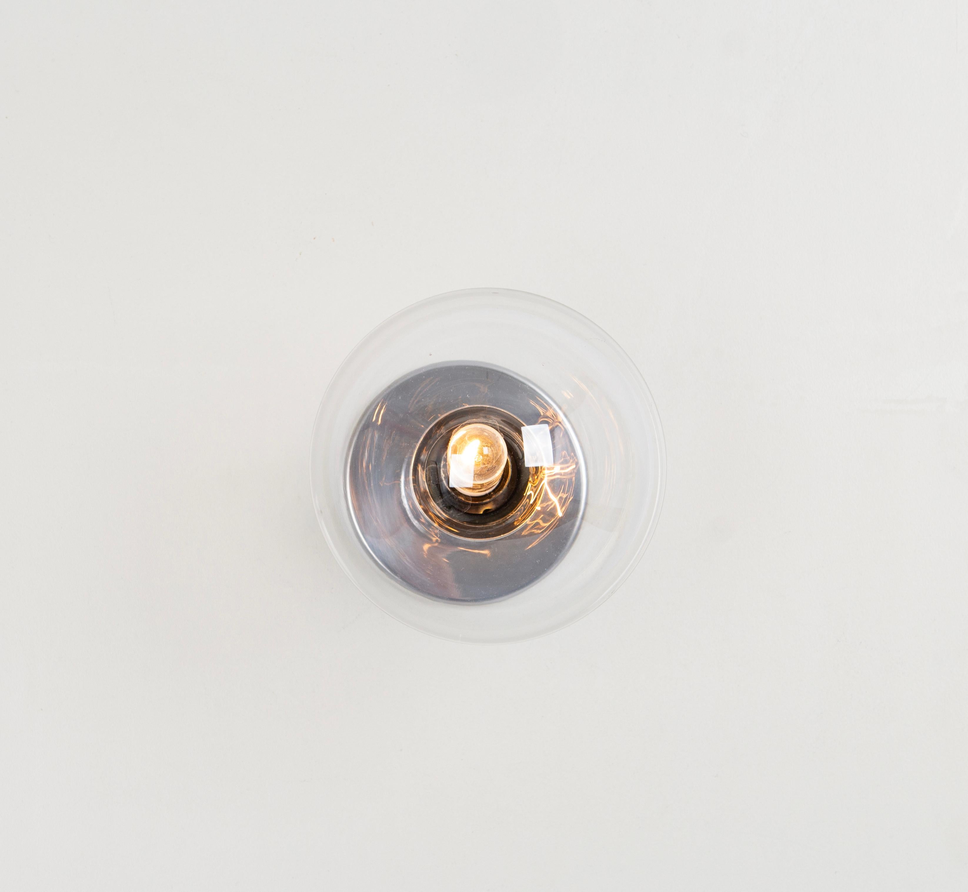 Set of 2 Large Chrome Wall Light Designed by Motoko Ishii, Staff, 1970s In Good Condition For Sale In Aachen, NRW