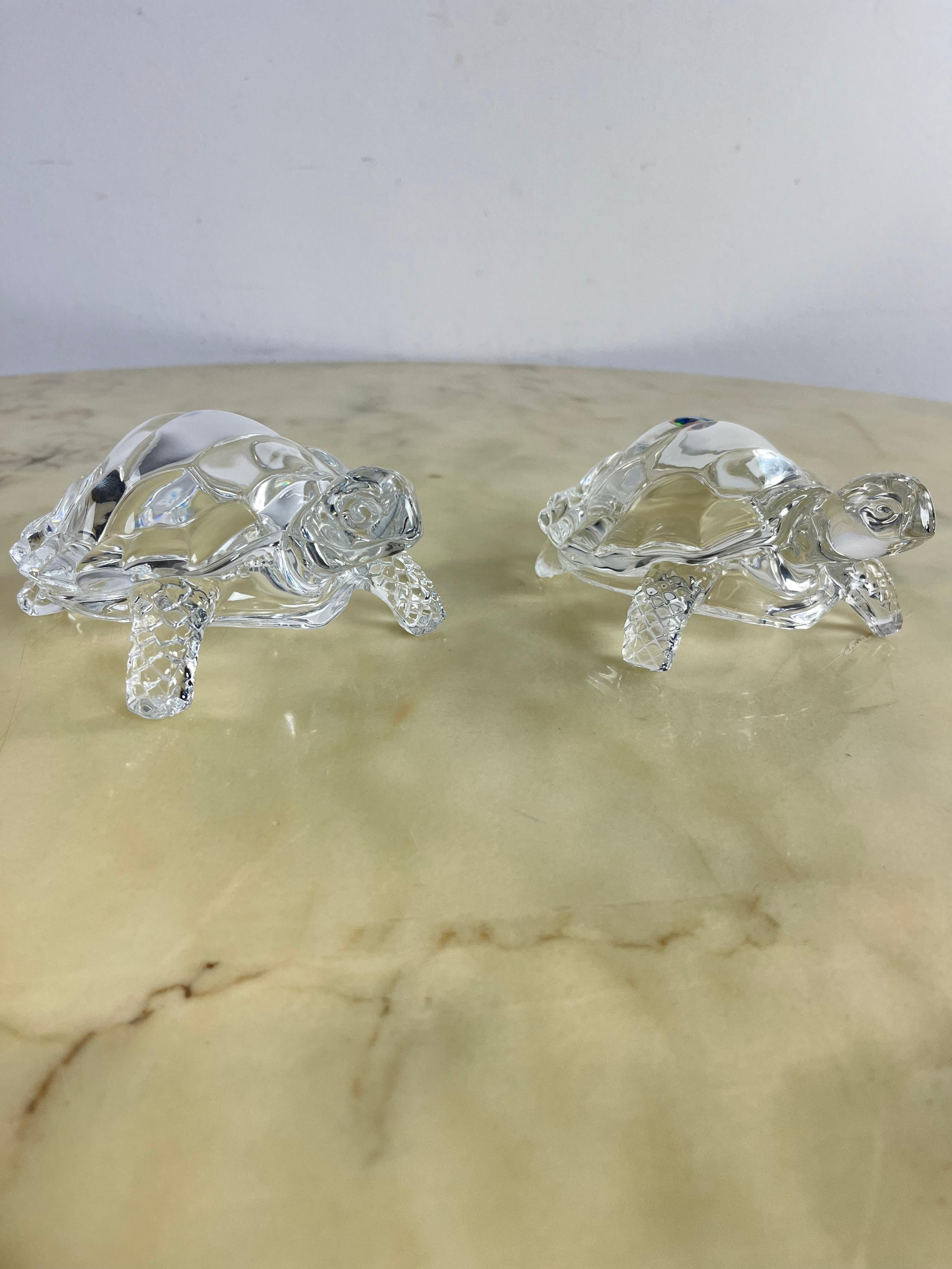Set di 2 grandi tartarughe di cristallo Royal Art fatte a mano anni '80 in vendita 10