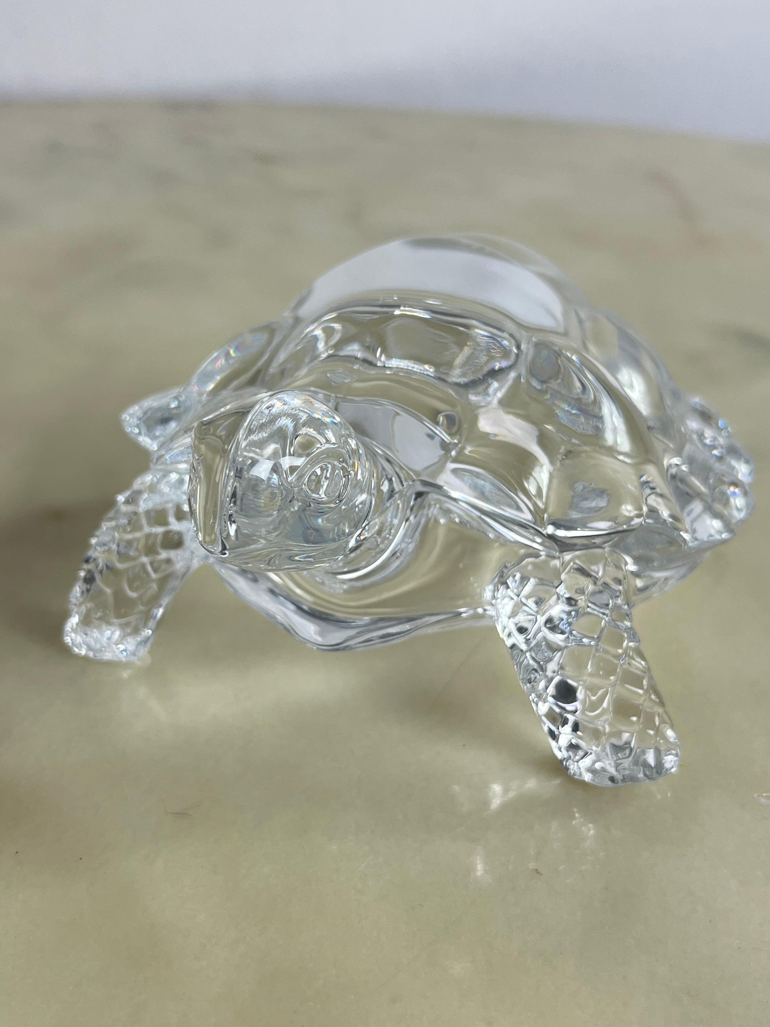 Set di 2 grandi tartarughe di cristallo Royal Art fatte a mano anni '80 in vendita 2