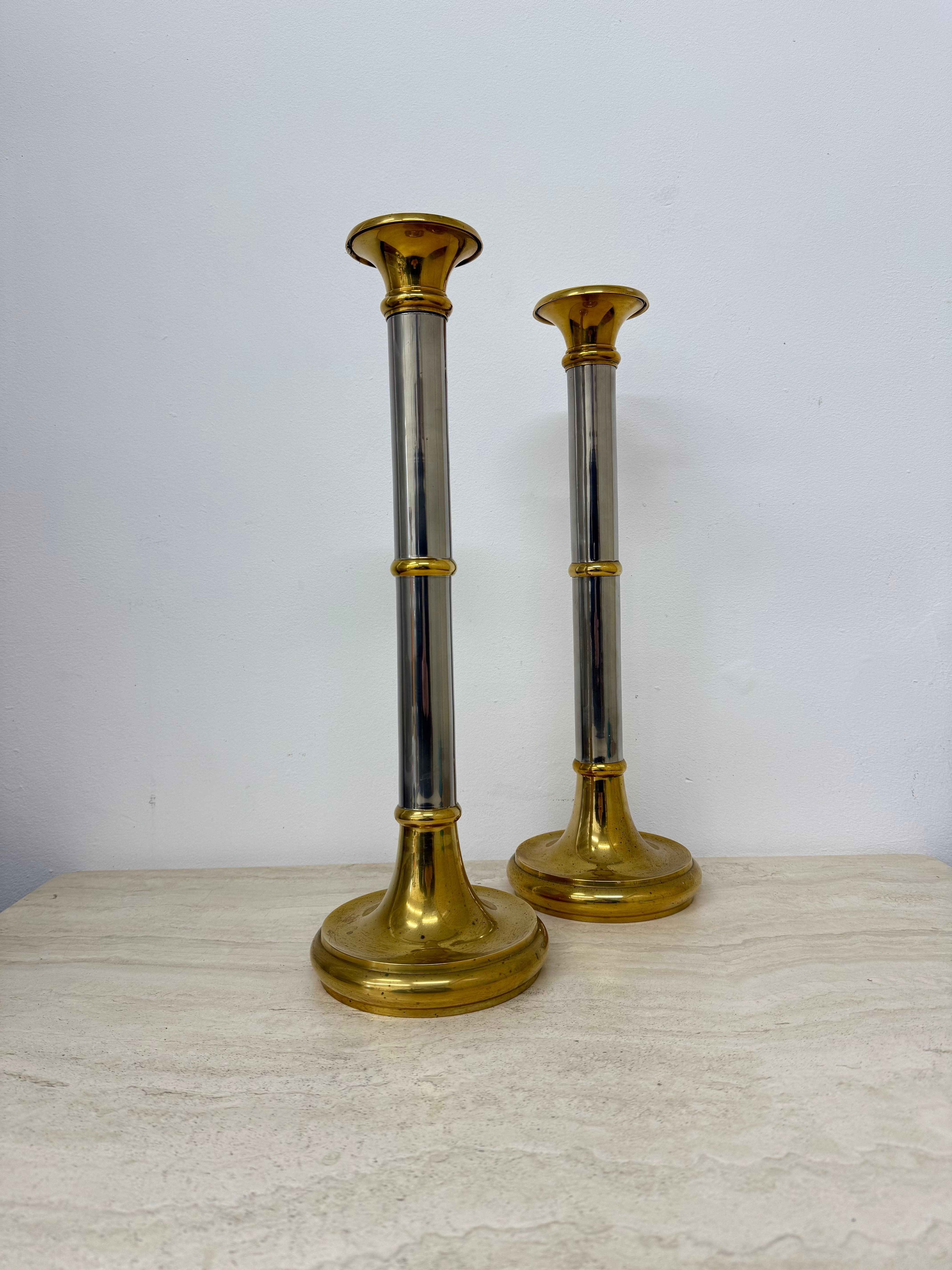 Set von 2 großen Kerzenständern im Gunther Lambert-Design, 1970er Jahre (Ende des 20. Jahrhunderts) im Angebot