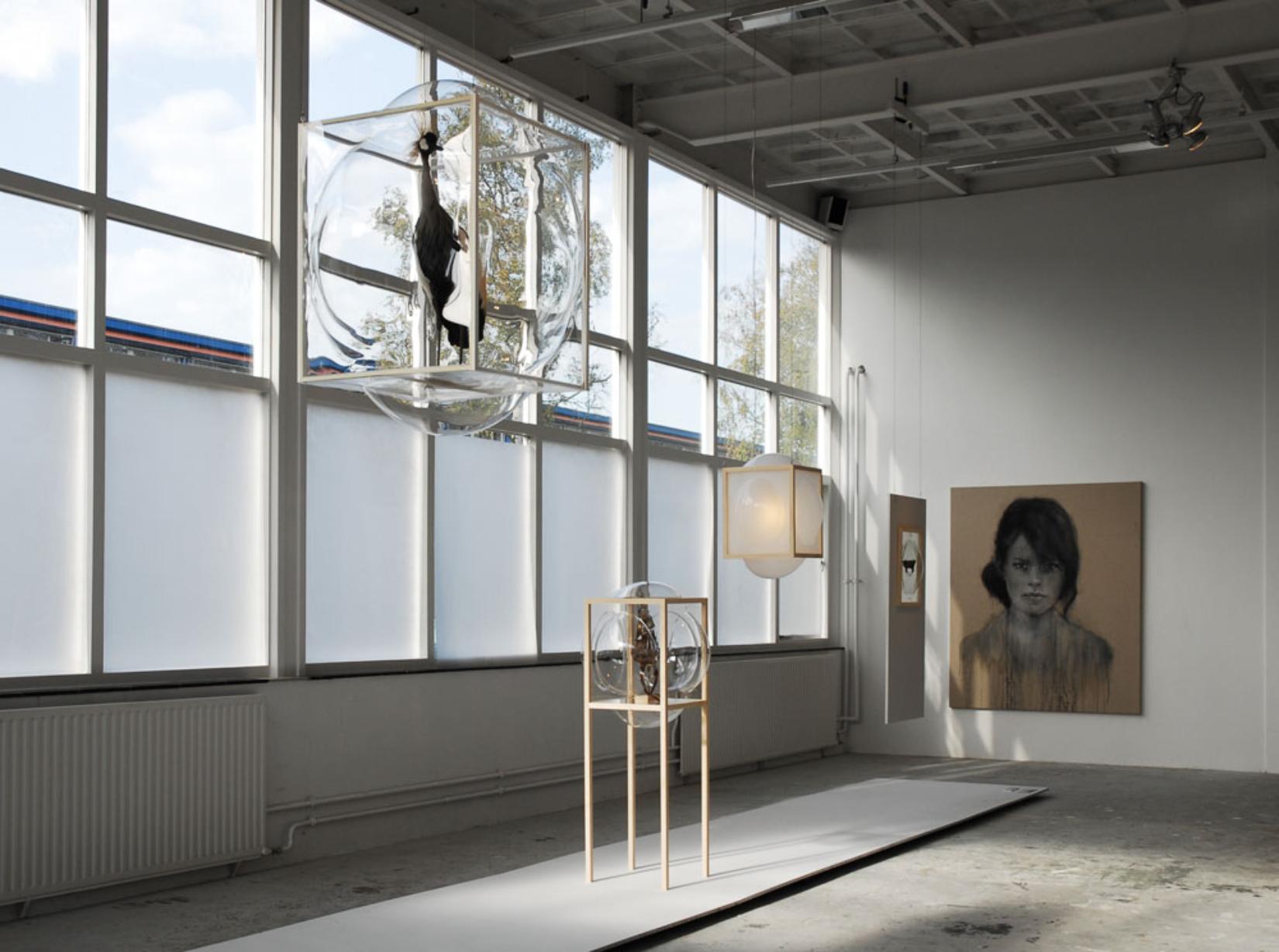 Dutch Set of 2 Large Hanging Curator Opaque Lamps by Studio Thier & Van Daalen For Sale