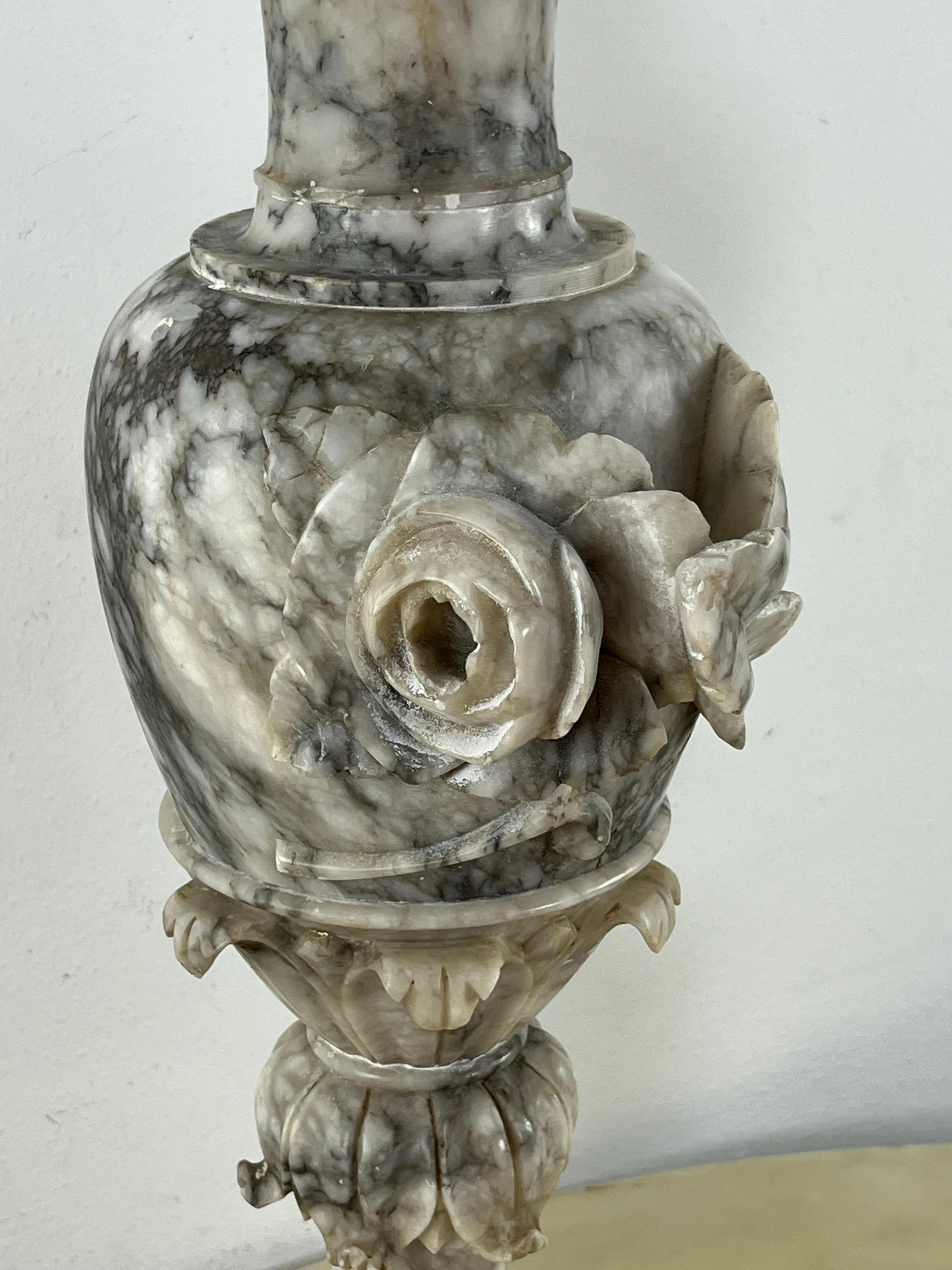Ensemble de 2 grands vases italiens en albâtre du milieu des années 1930 en vente 5