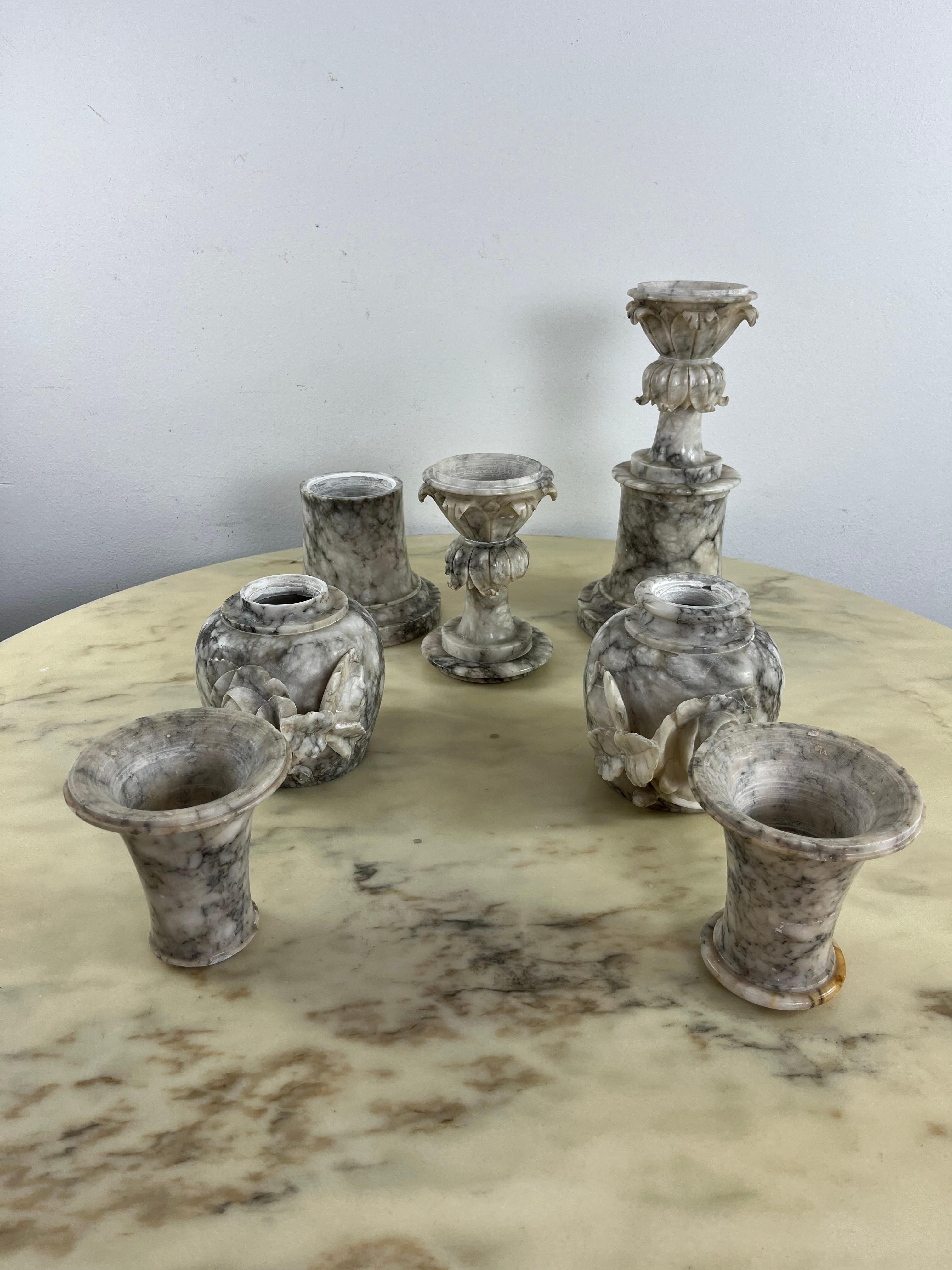 Ensemble de 2 grands vases italiens en albâtre du milieu des années 1930 en vente 14