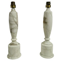 Set of 2 large marble table lamps, Italy 1960s