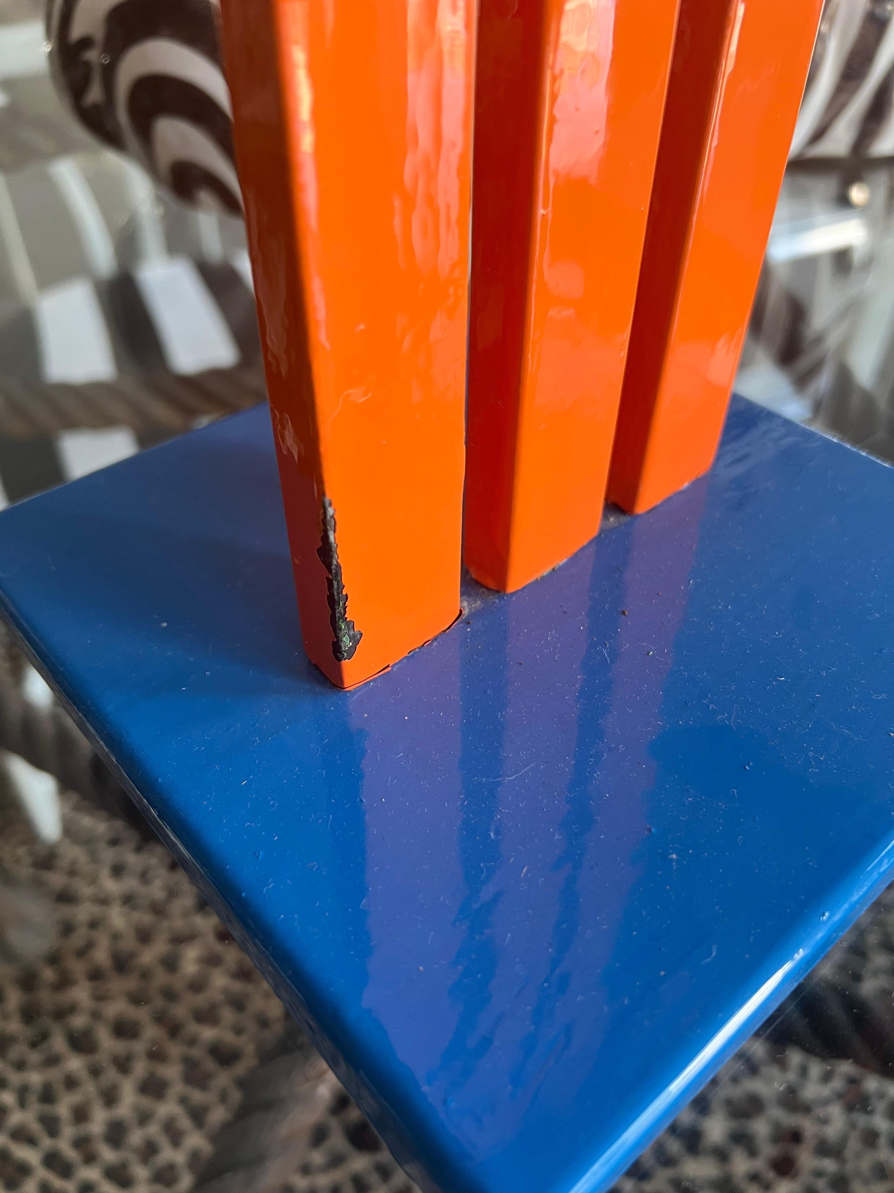 Set of 2 large Memphis candle holders For Sale 2