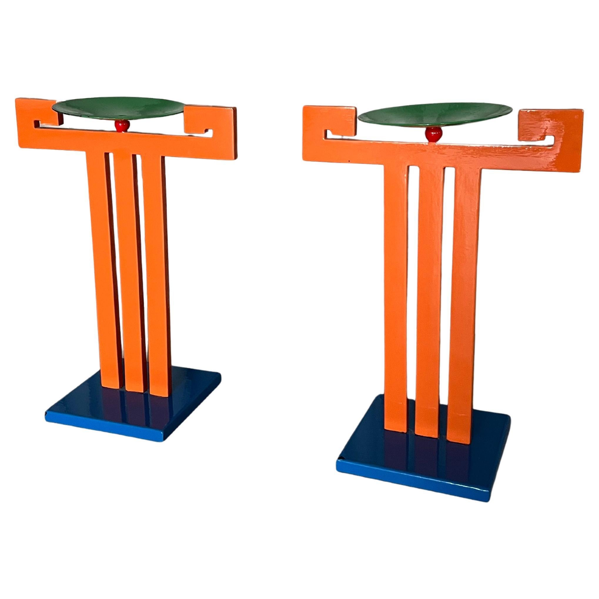 Ensemble de 2 grands porte-bougies Memphis