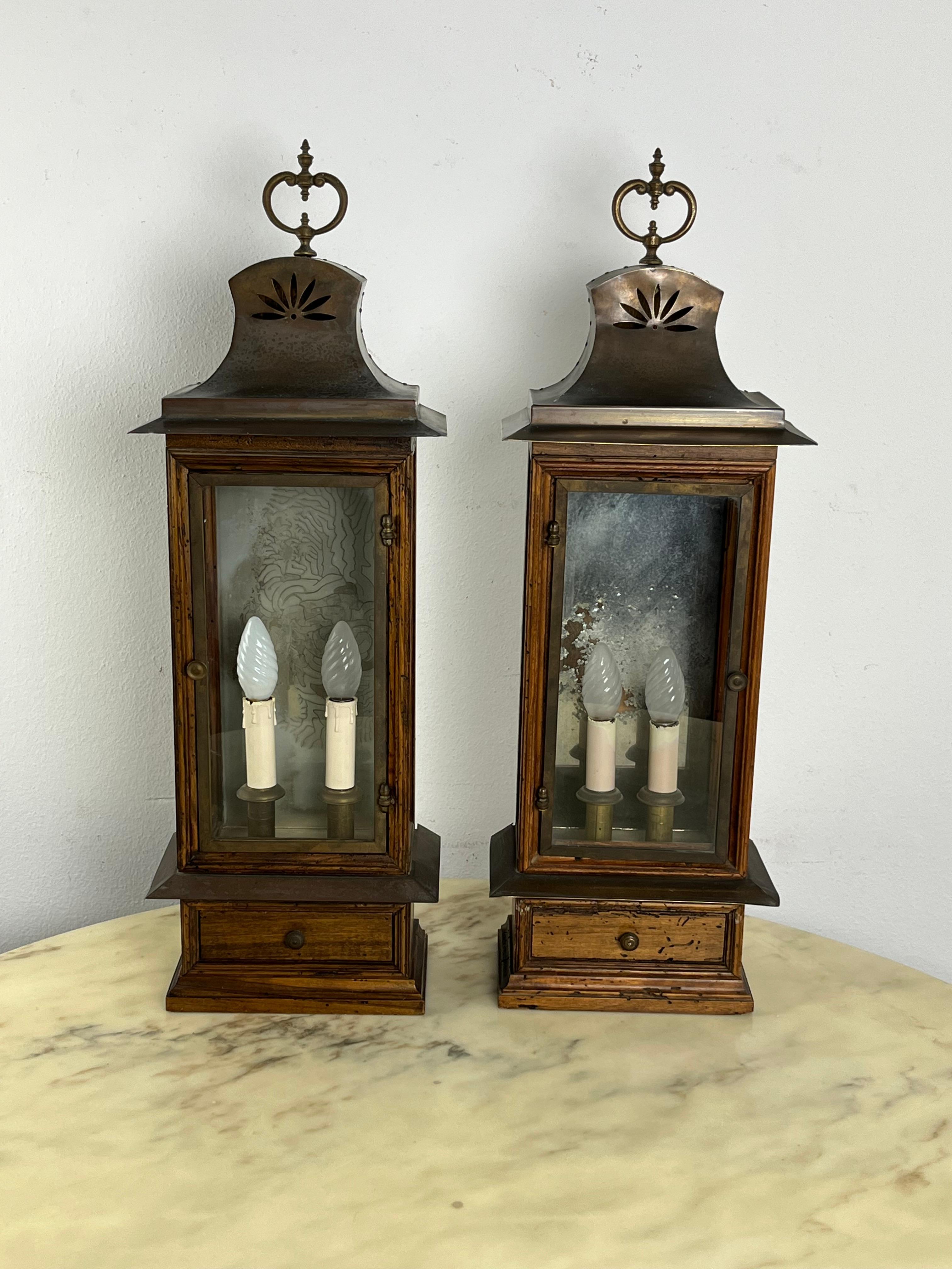 Juego de 2 grandes lámparas de pared italianas de mediados de siglo de 1960 en venta 5