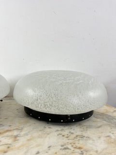 Set Of 2 Large Mid-Century 4-Light Murano Glass Ceiling Lights, 1960s.