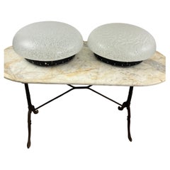 Set Of 2 Large Mid-Century 4-Light Murano Glass Ceiling Lights, 1960s.