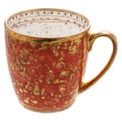 Set of 2 Large Mugs Gold Hand Painted Coralla Maiuri Modern New Tableware