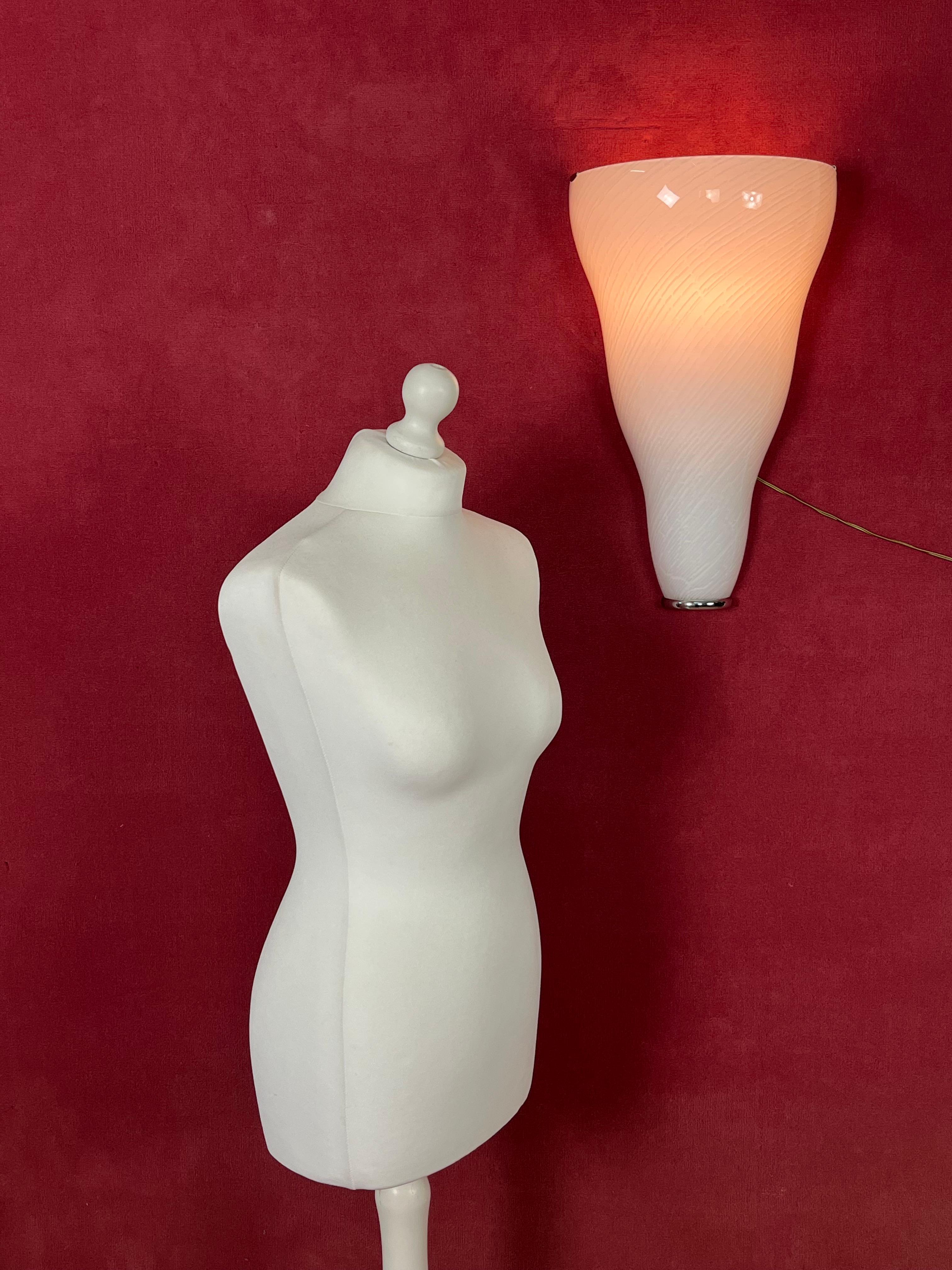 Set Of 2 Large Murano Glass Wall Lamps Leucos, 1980s For Sale 9