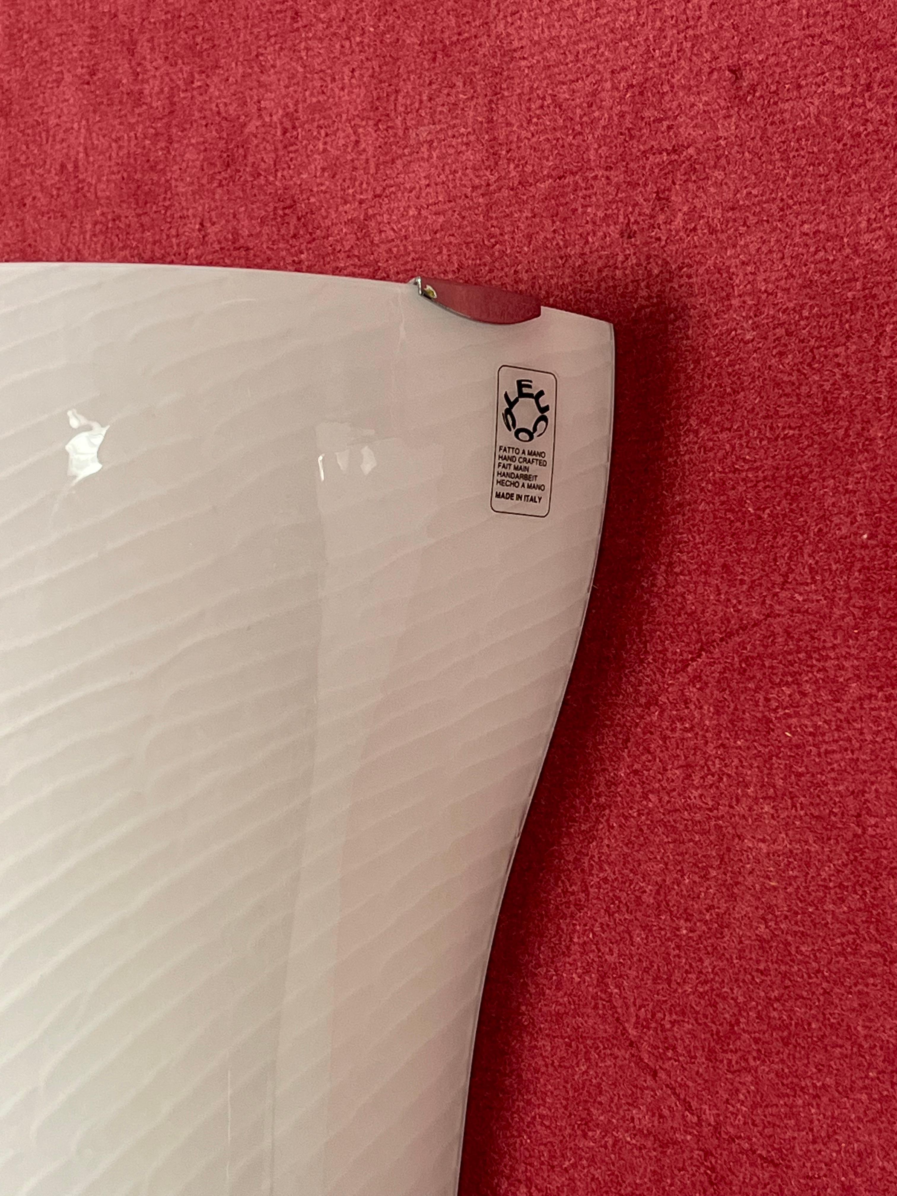 Late 20th Century Set Of 2 Large Murano Glass Wall Lamps Leucos, 1980s For Sale