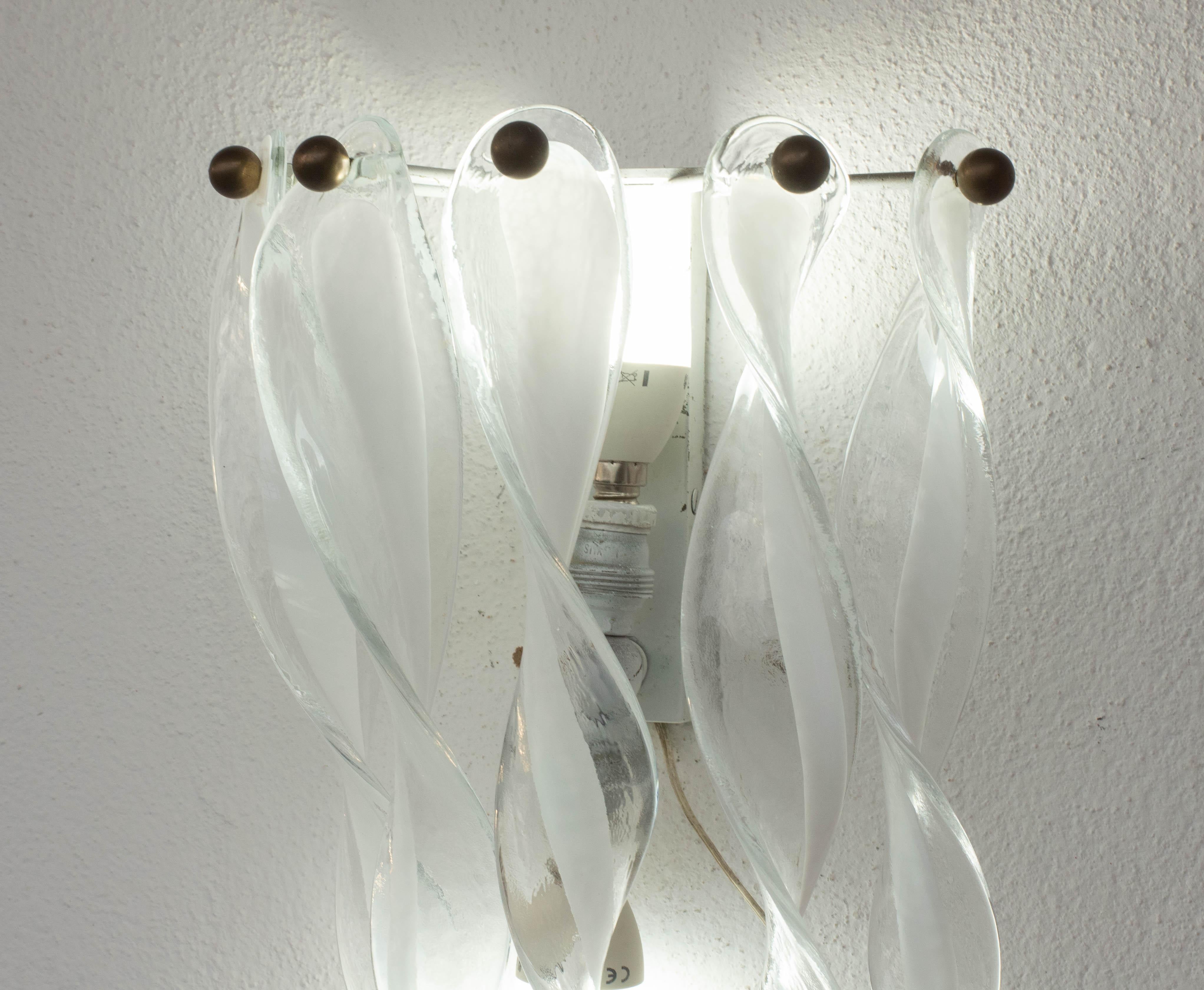 Set de 2 apliques grandes de cristal de Murano 