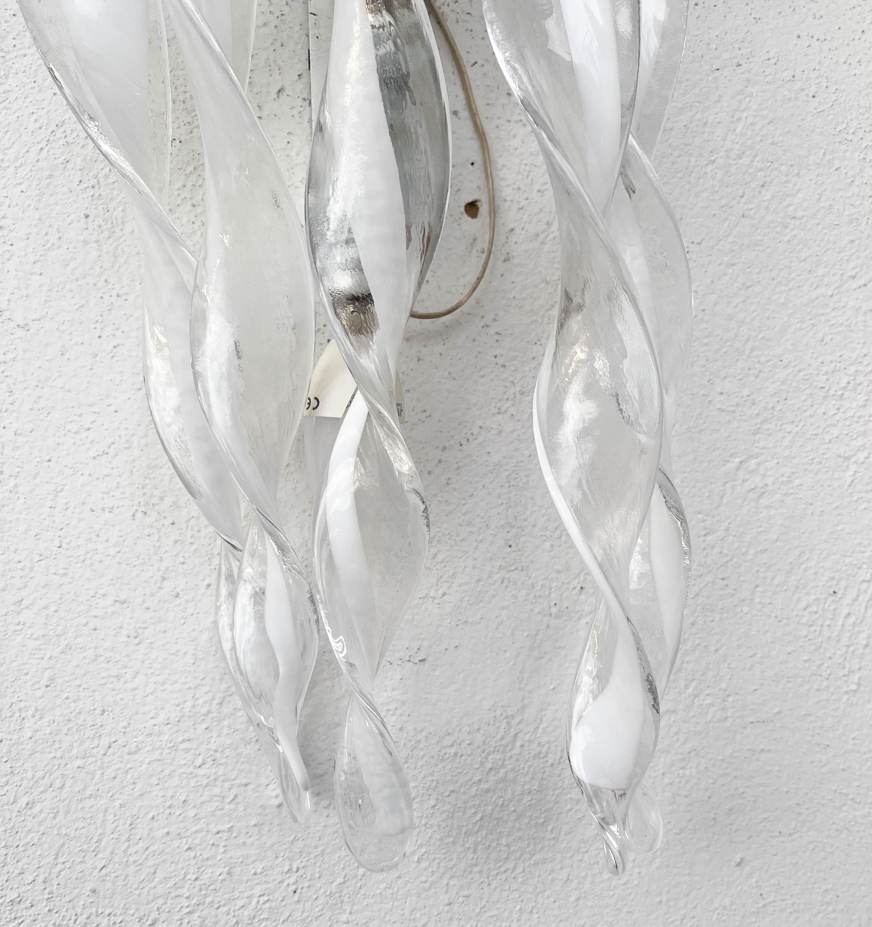 Set de 2 apliques grandes de cristal de Murano 