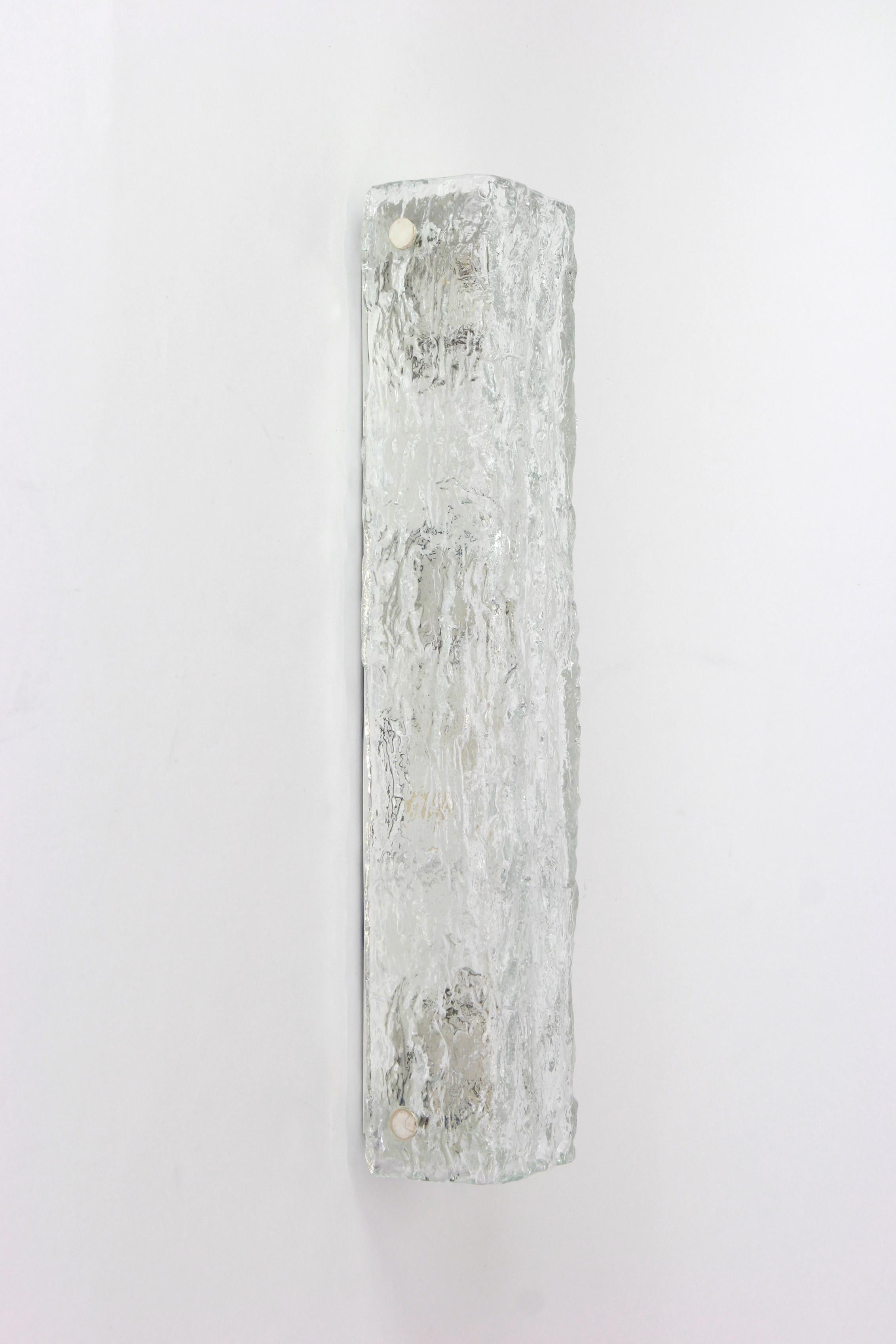 Allemand Ensemble de 2 grandes appliques de coiffeuse en verre de Murano par Kaiser, Allemagne, 1970 en vente