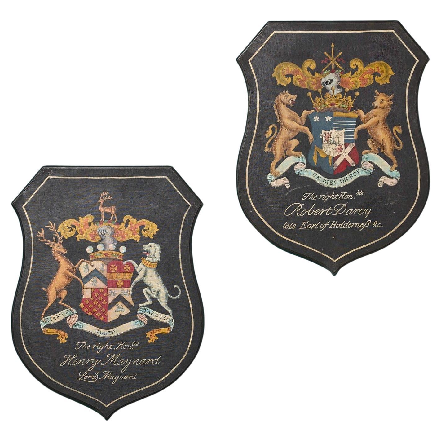 Set of 2 Large Reclaimed Armorial Panels