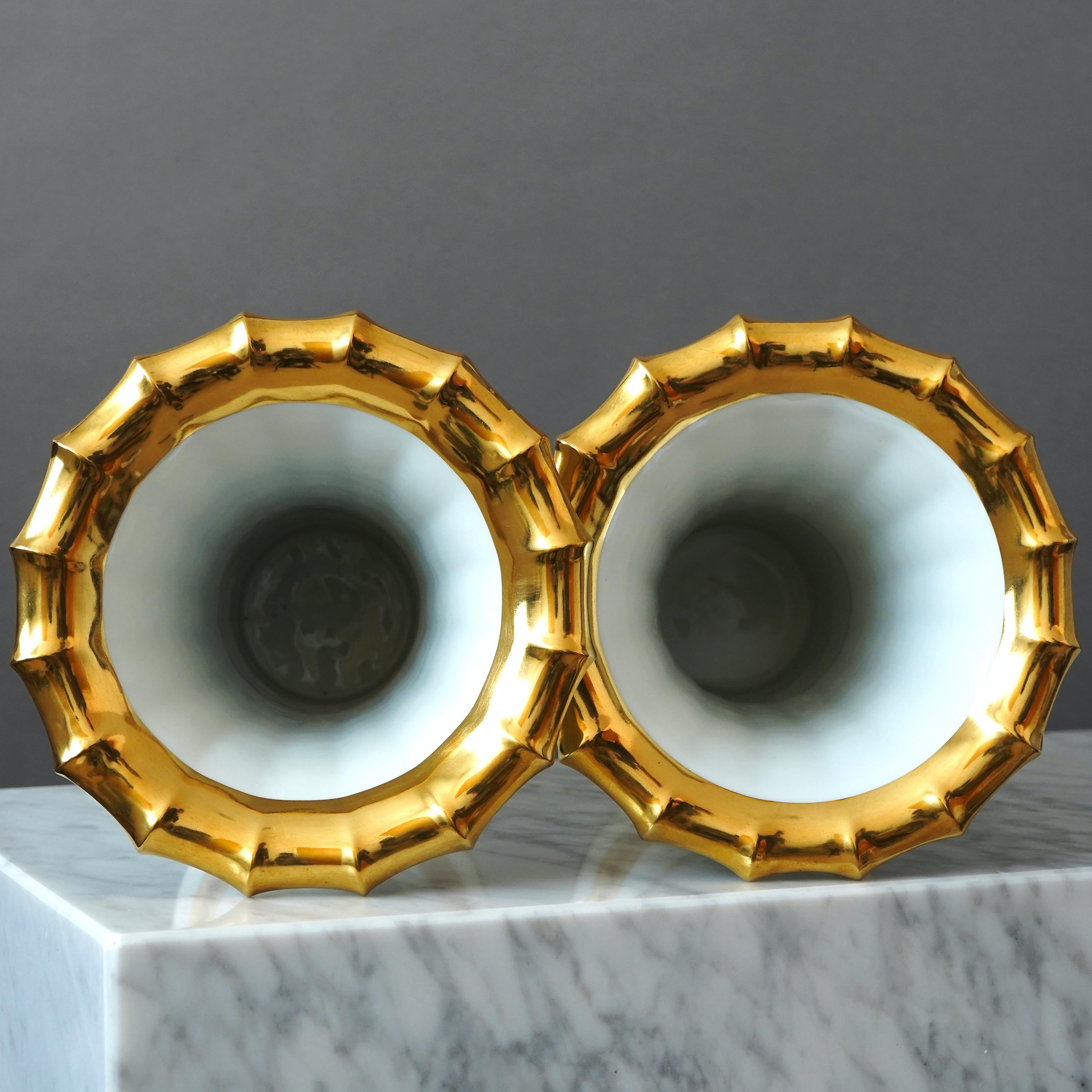 Ceramica Set di 2 vasi grandi di Royal Copenhagen. Gustav Friedrich Hetsch, Danimarca, 1957. in vendita