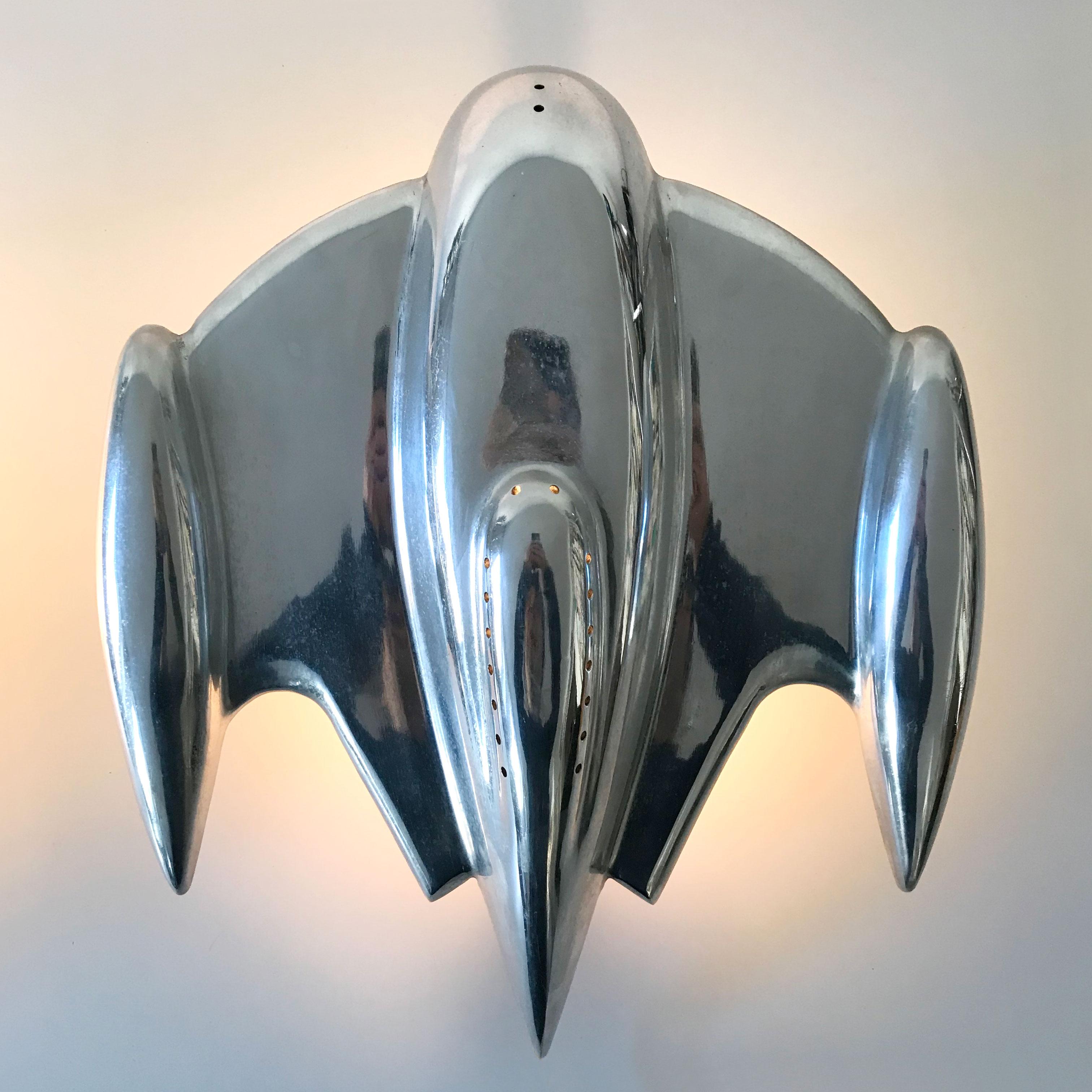 Set of 2 Large Sputnik Spaceship Wall Lamps or Sconces, 1990s, France In Good Condition For Sale In Munich, DE