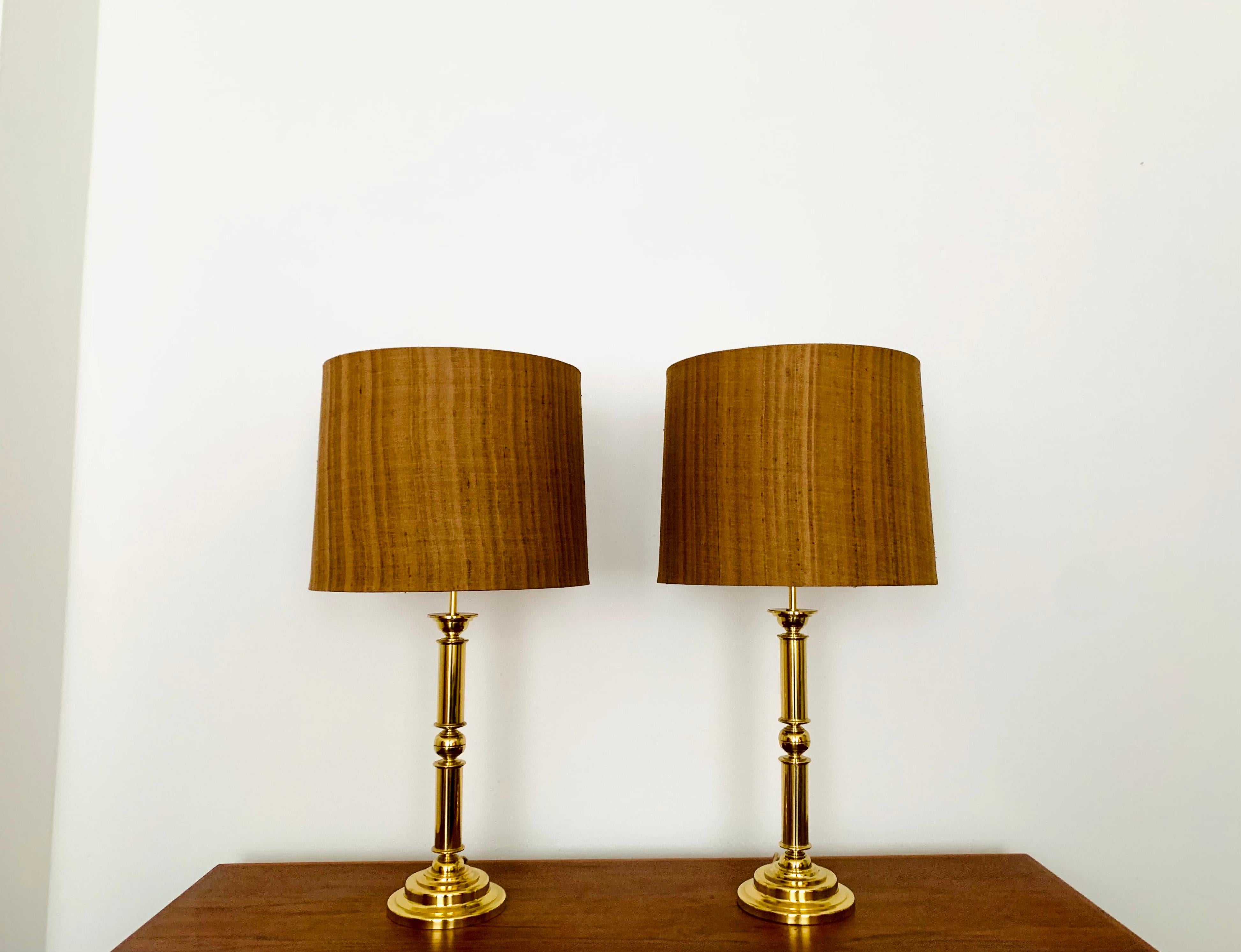 German Set of 2 Large Table Lamps by Vereinigte Werkstätten Collection For Sale
