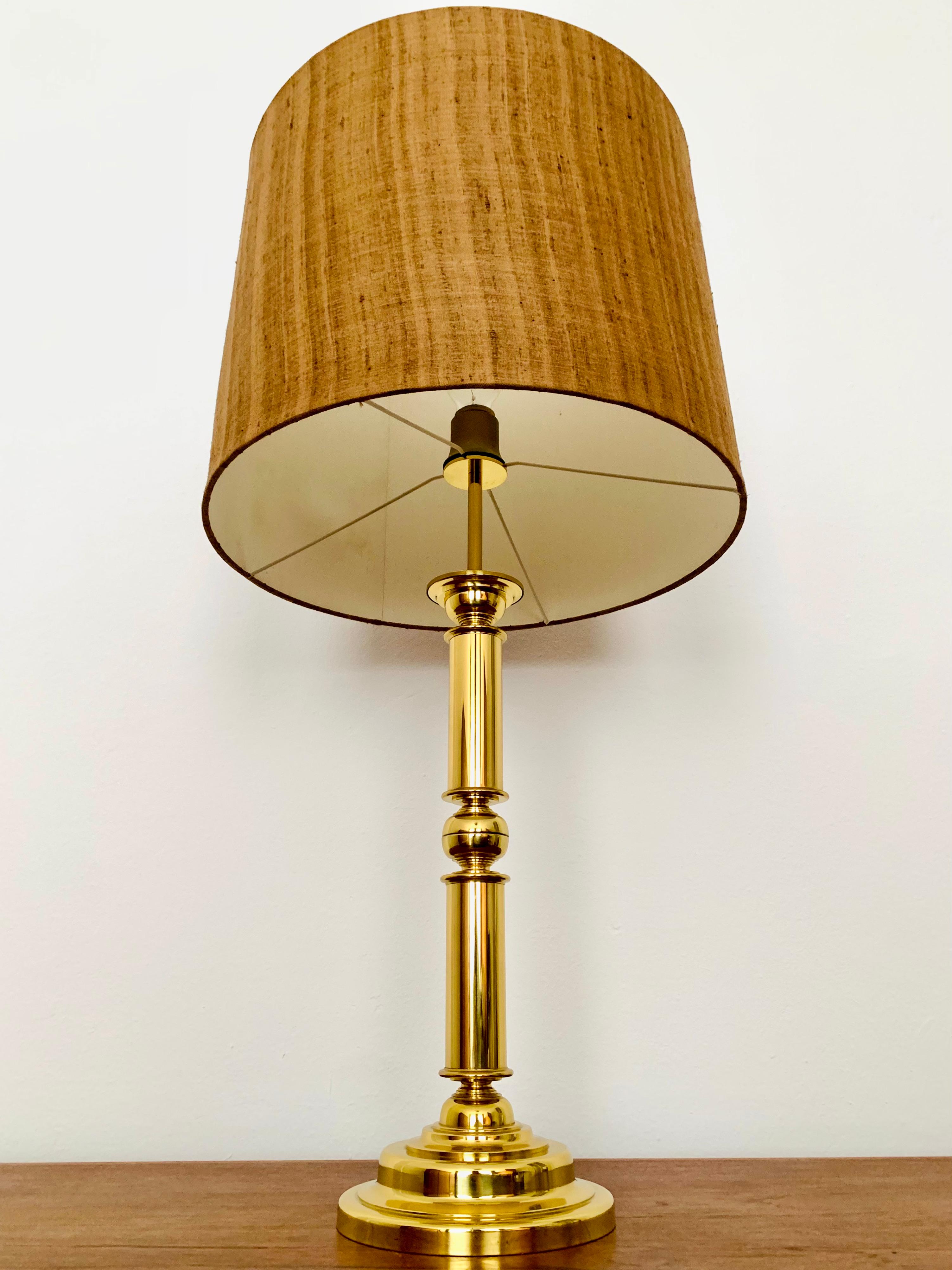 Brass Set of 2 Large Table Lamps by Vereinigte Werkstätten Collection For Sale