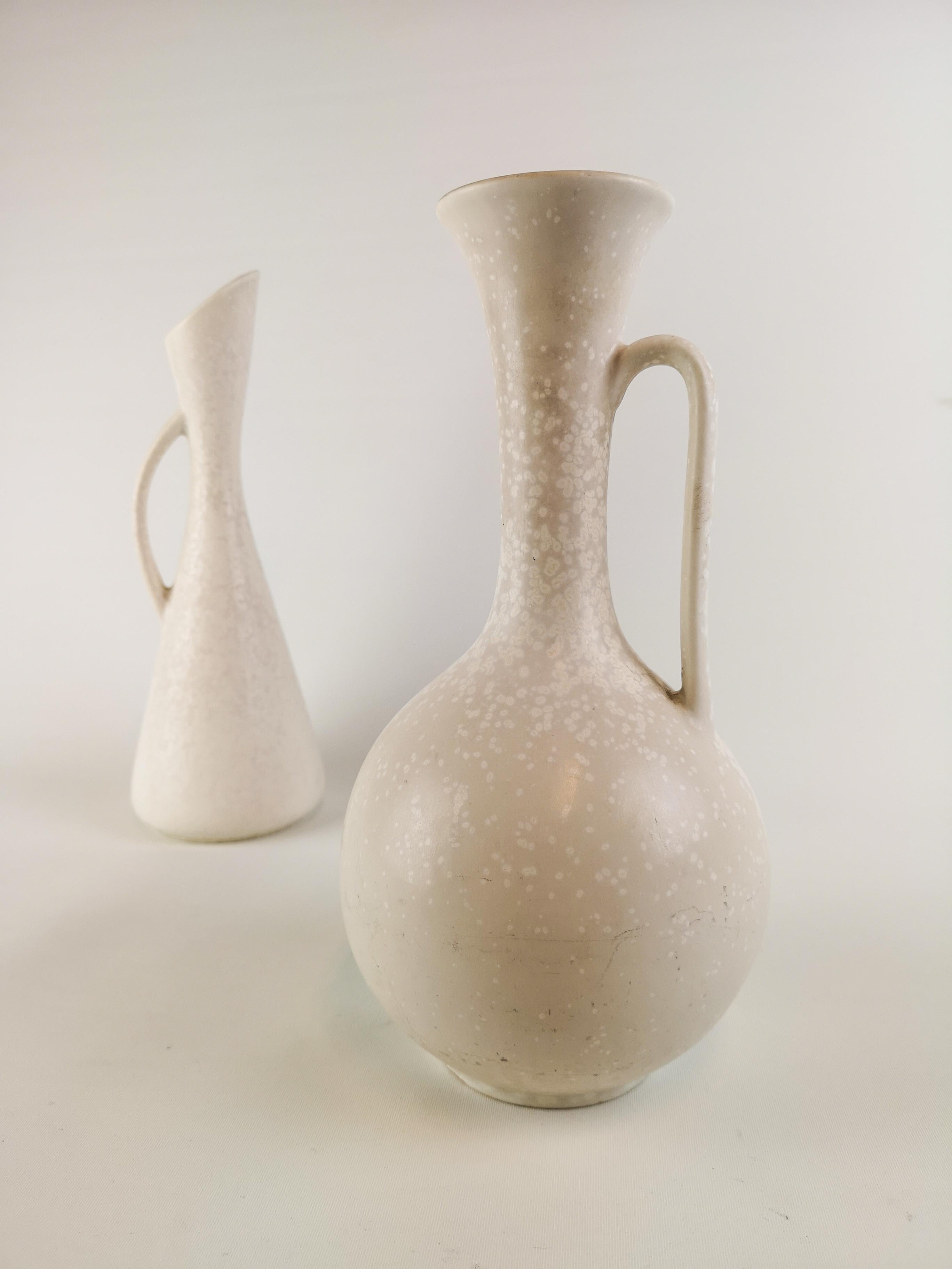 Mid-Century Modern Set of 2 Large Vases Gunnar Nylund Ceramic Pieces Midcentury Sweden Rörstrand 