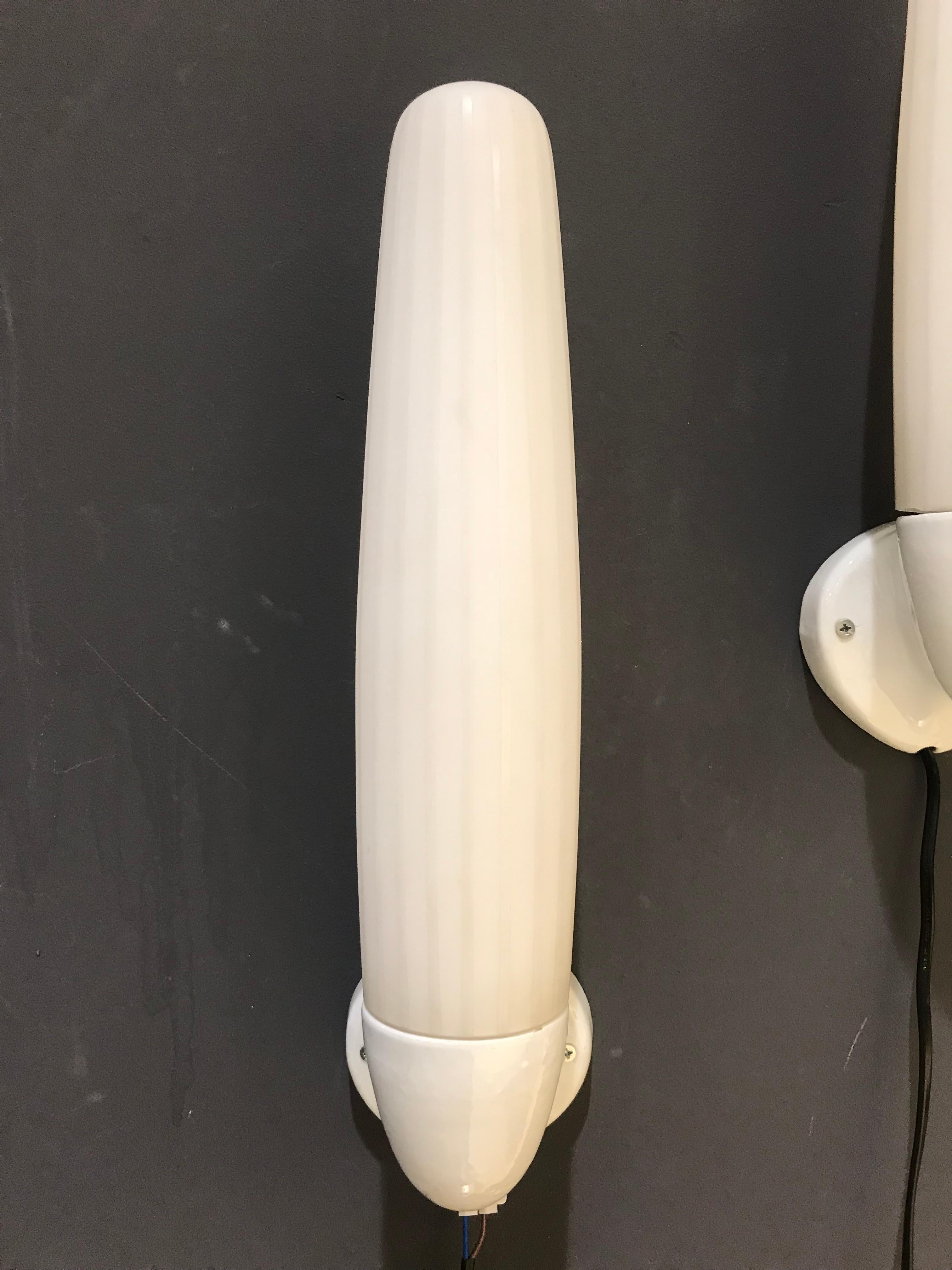 Set of 2 Large Vintage Wall Lamps by Wilhelm Wagenfeld for Lindner, 1960s In Good Condition For Sale In Eindhoven, Netherlands
