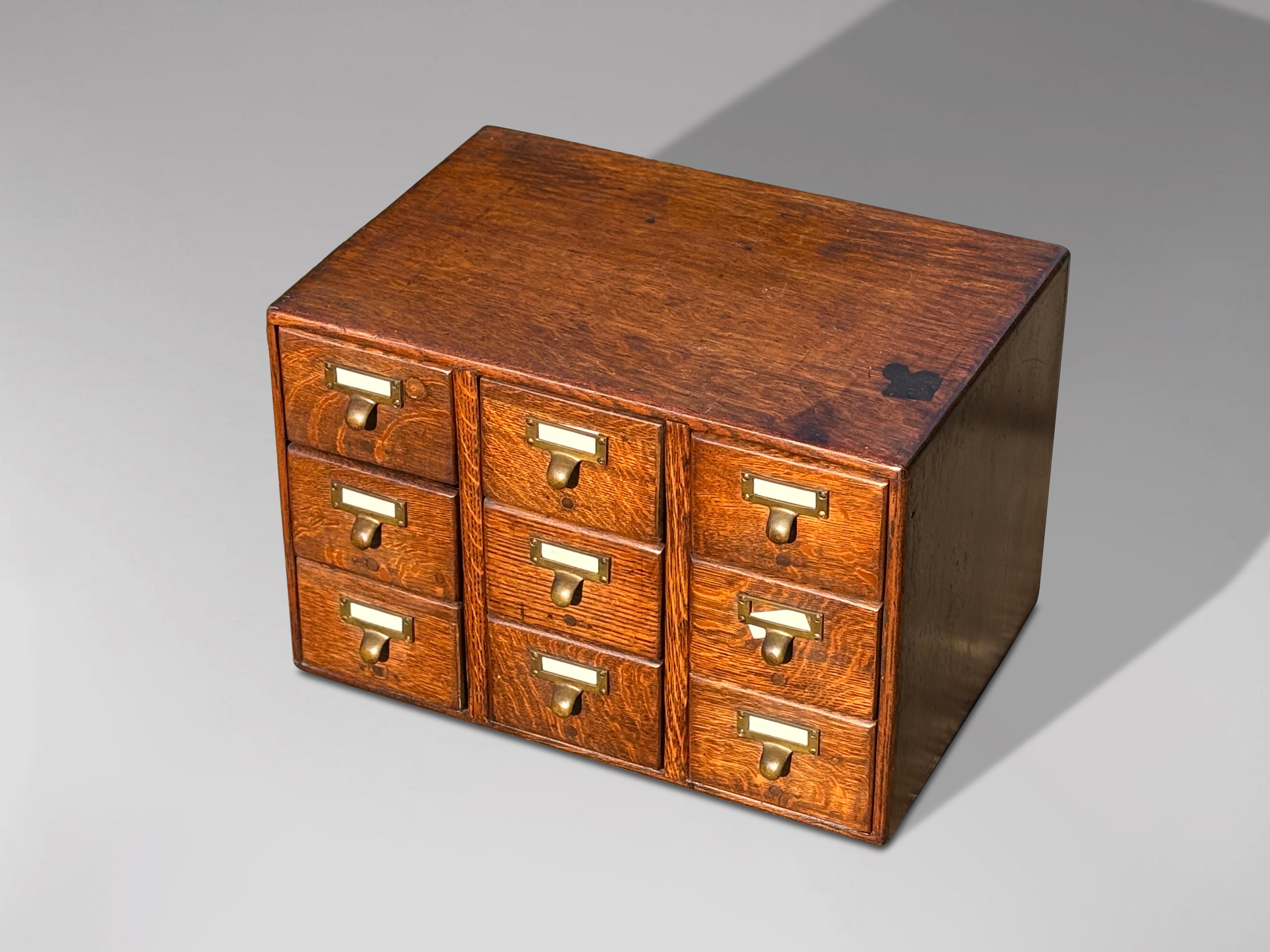 Set of 2 Late 19th Century Oak Library Index Card Cabinets In Good Condition For Sale In Petworth,West Sussex, GB