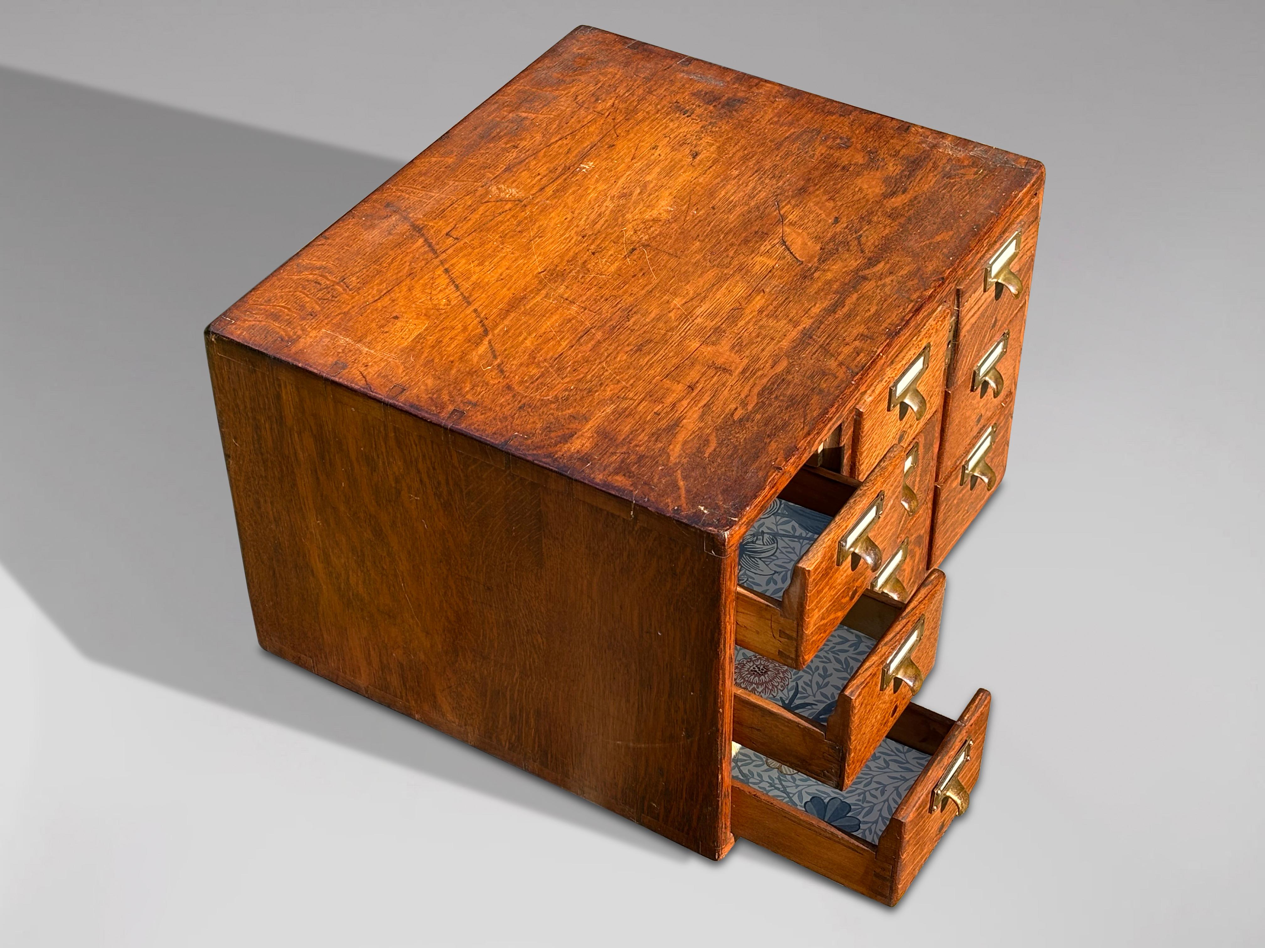 Set of 2 Late 19th Century Oak Library Index Card Cabinets For Sale 2