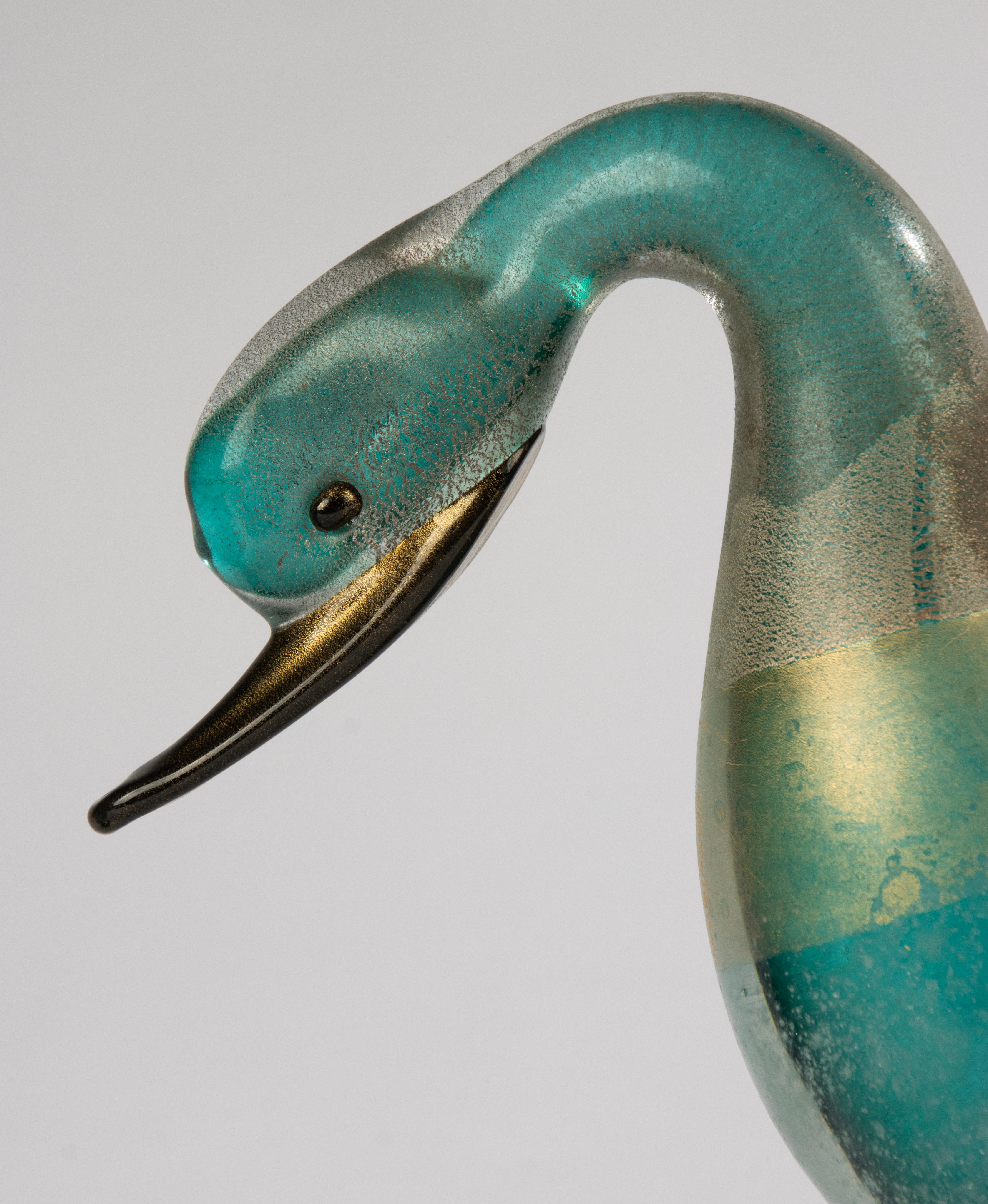 Fin du 20e siècle Ensemble de 2 figurines en verre d'art de la fin du 20e siècle - Canards - Cenedese Murano en vente