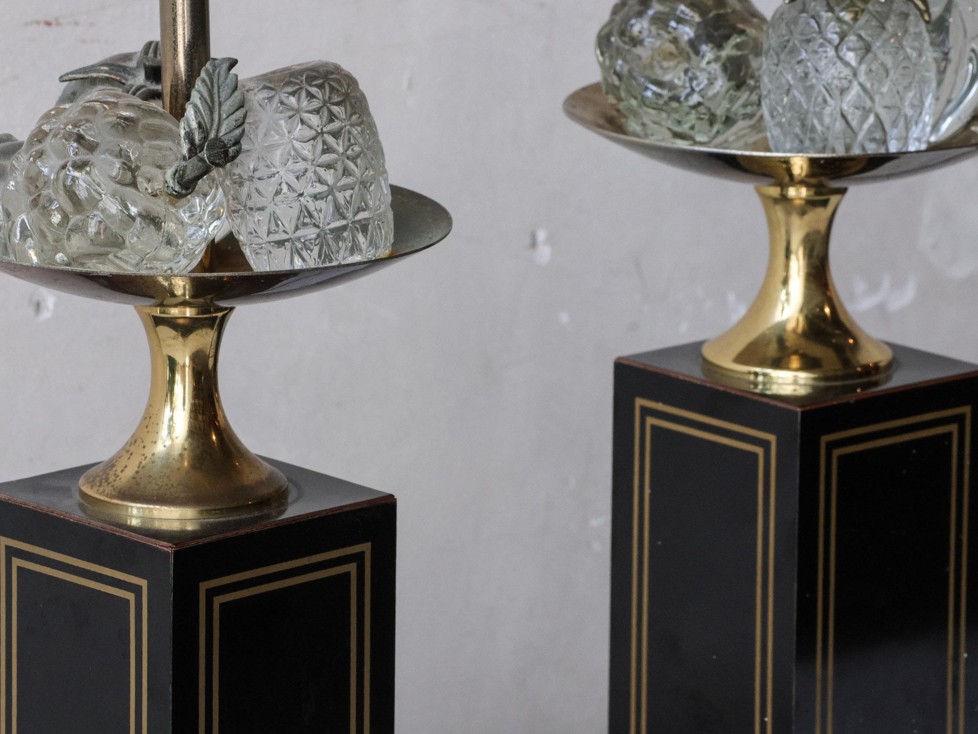Ensemble de 2 lampes de table ou de bureau Le Dauphin Fruit Bon état - En vente à Baambrugge, NL
