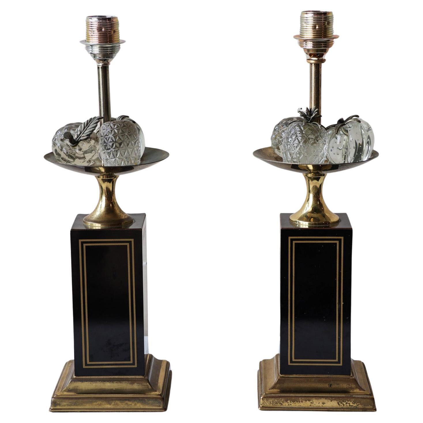 Set of 2 Le Dauphin Fruit table lamps or desk lamps
