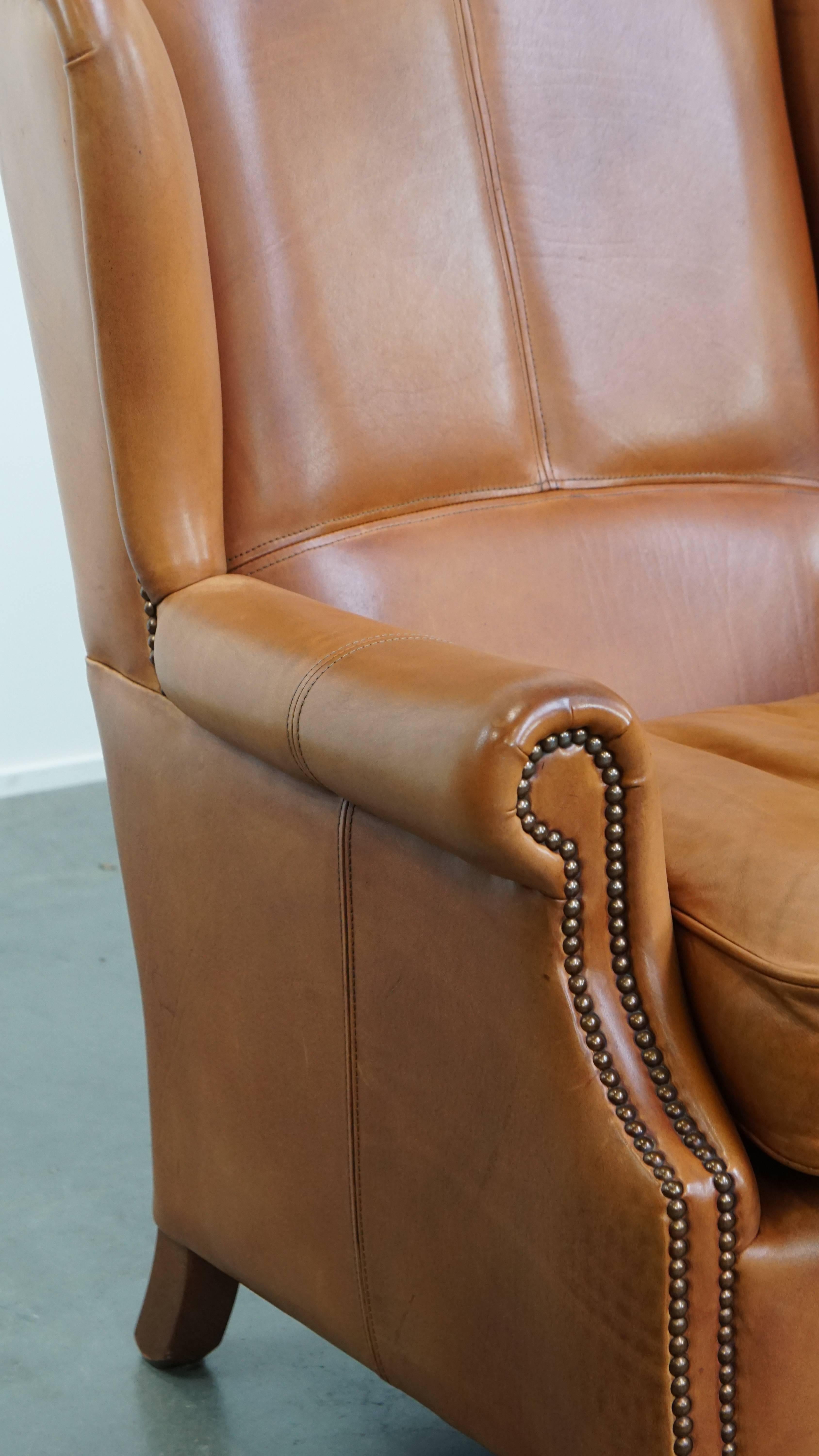 Set di 2 sedie wingback in pelle in vendita 8
