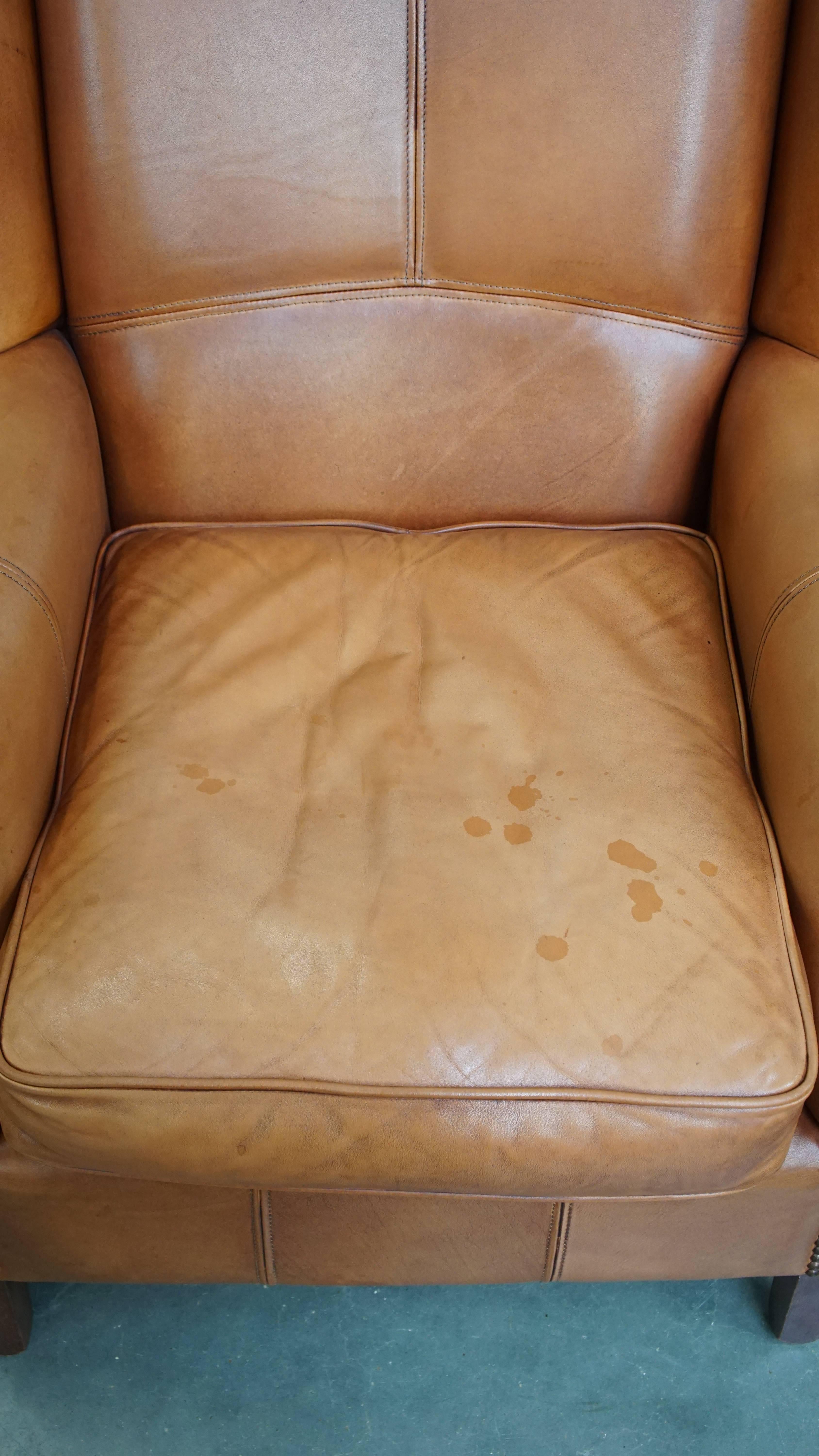 XXI secolo e contemporaneo Set di 2 sedie wingback in pelle in vendita