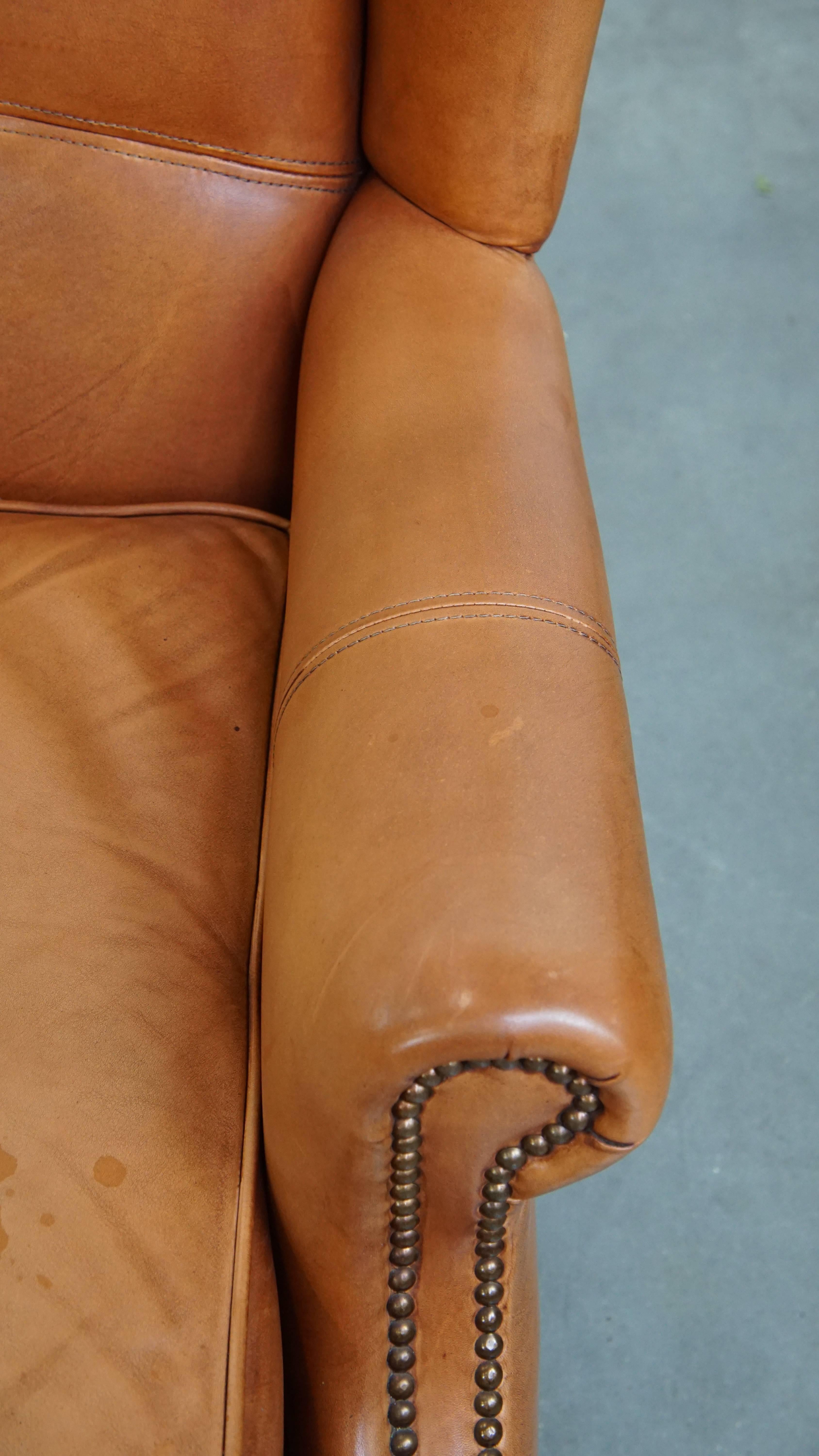 Set di 2 sedie wingback in pelle in vendita 2