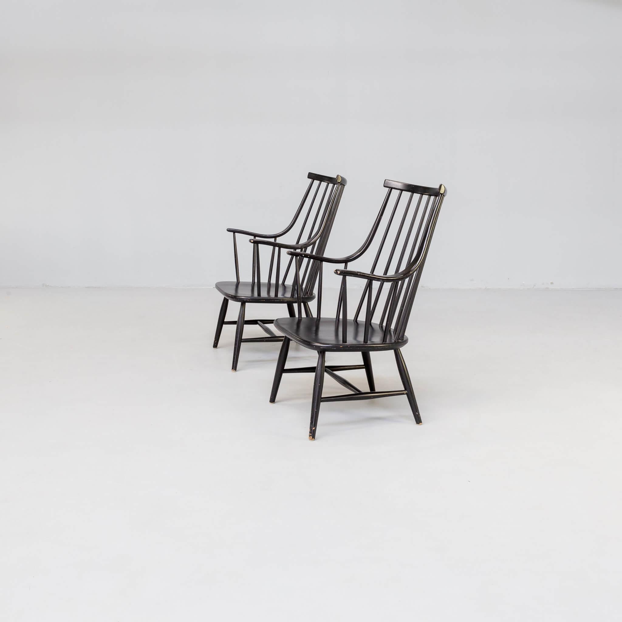Swedish Set of 2 Lena Larsson Grandessa Armchairs for Nesto, Sweden 1960's