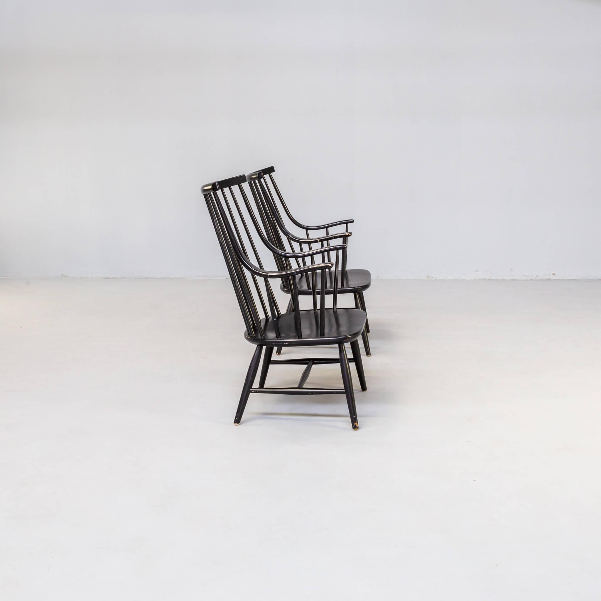 Mid-20th Century Set of 2 Lena Larsson Grandessa Armchairs for Nesto, Sweden 1960's