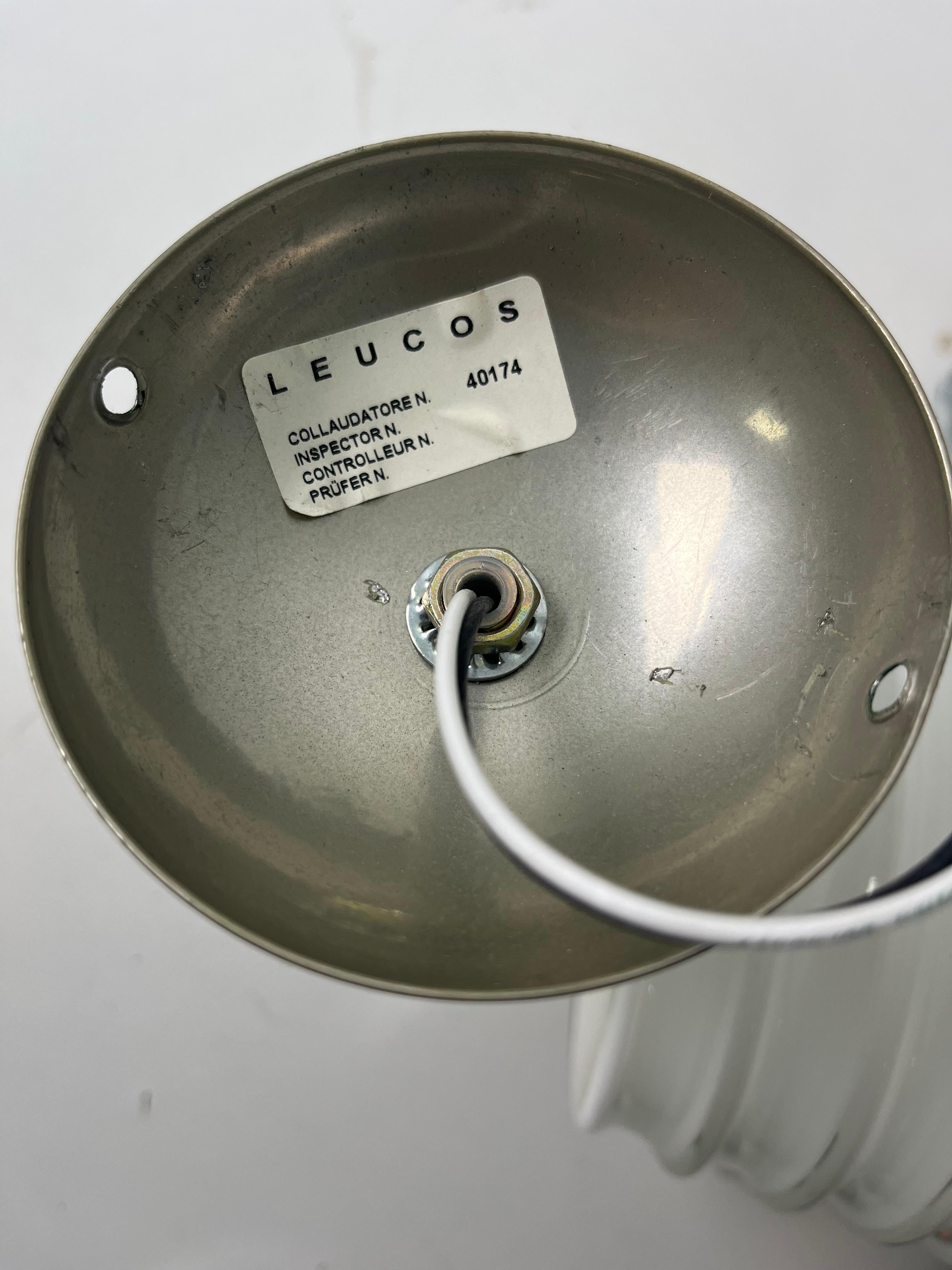 2er-Set Leucos Wandlampen aus milchig-weißem Murano-Glas, 1980er Jahre (Italienisch) im Angebot