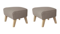 Set di 2 sedie beige chiaro e rovere naturale Raf Simons Vidar My Own Chair Footstool Lassen