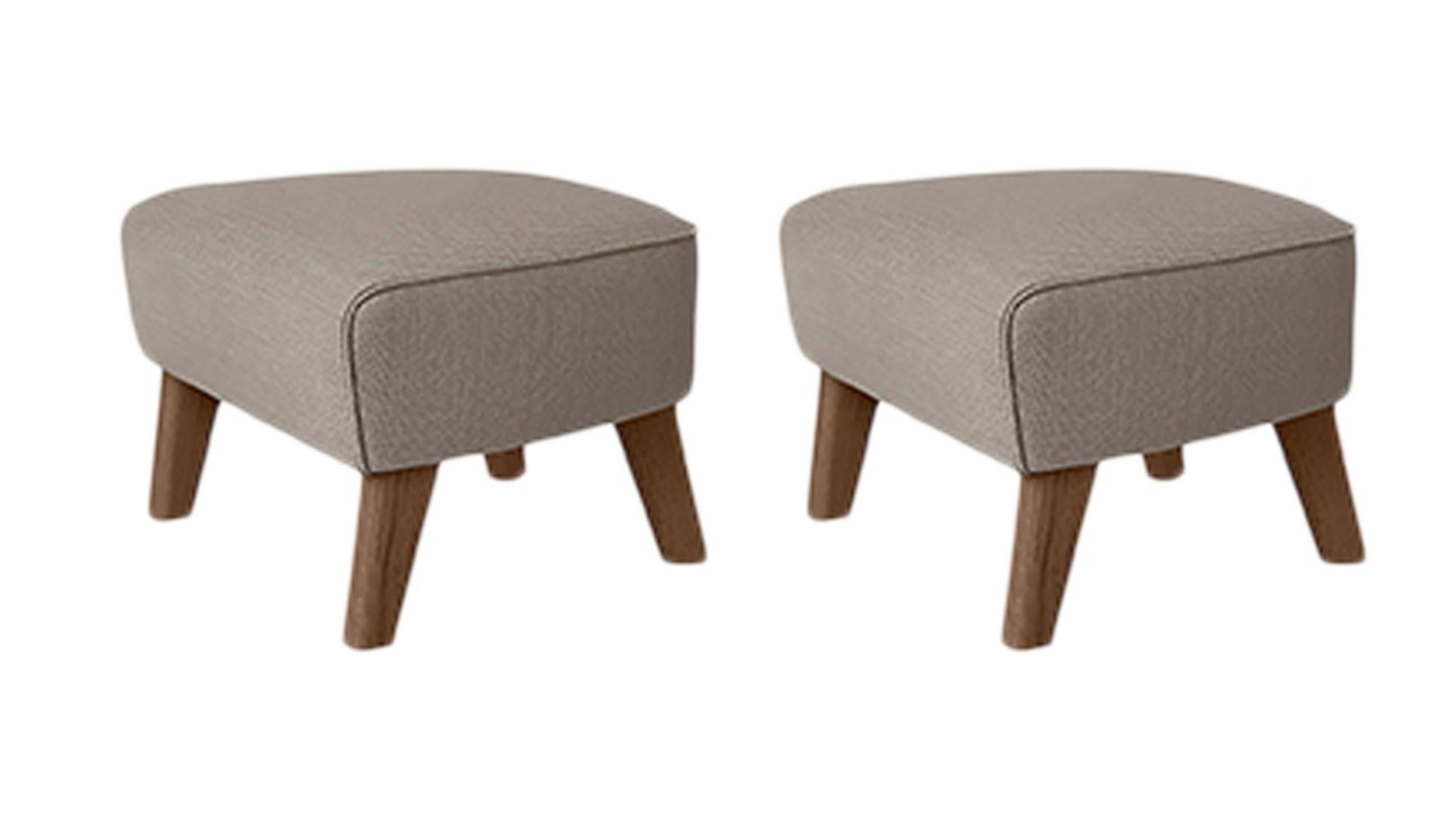 Set of 2 light beige,smoked oak raf simons vidar 3 my own chair footstool by Lassen.
Dimensions: W 56 x D 58 x H 40 cm 
Materials: Textile
Also available: Other colors available,

The My Own Chair Footstool has been designed in the same spirit