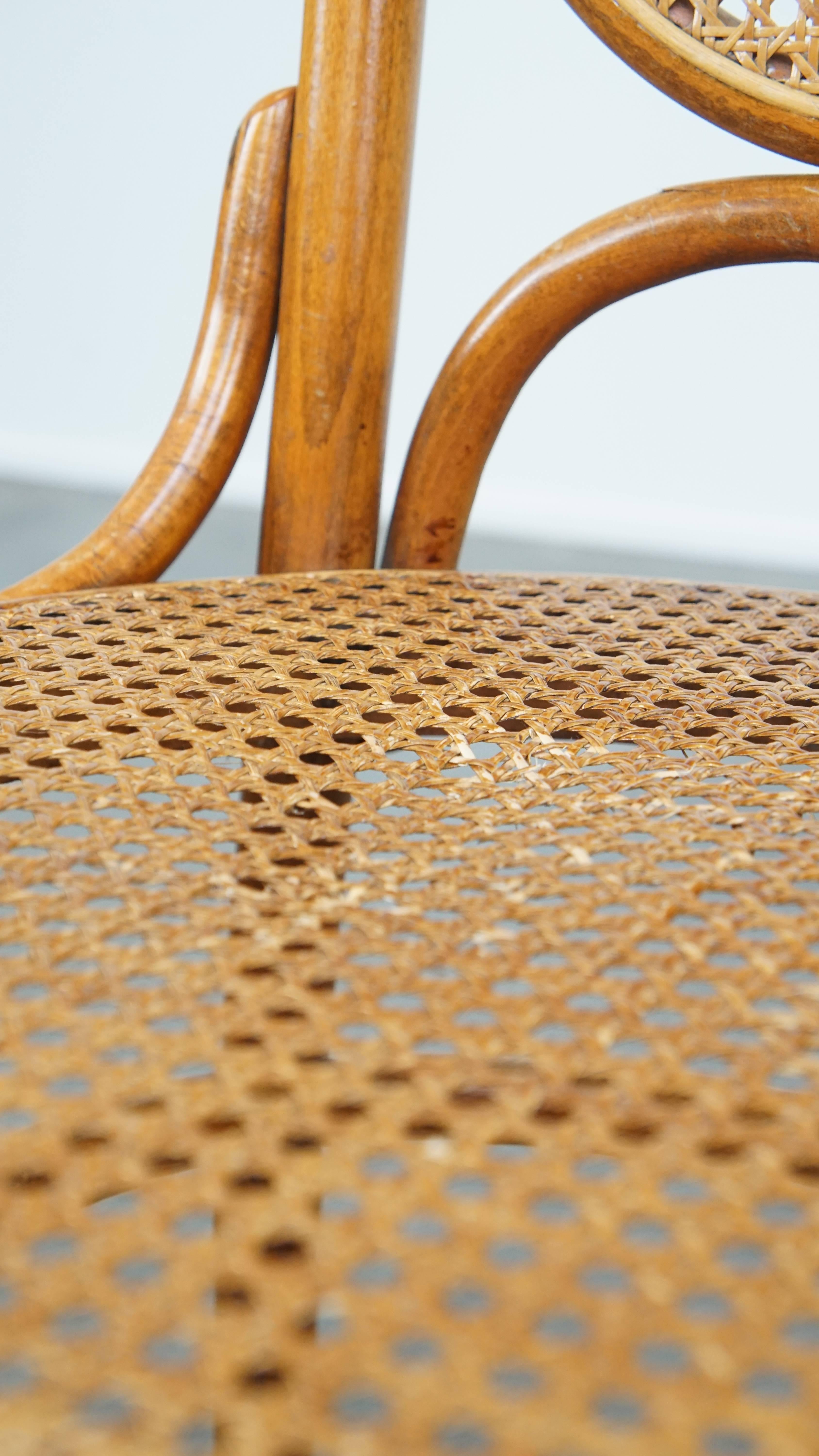 Set di 2 sedie in legno curvato marrone chiaro in stile Thonet, modello 