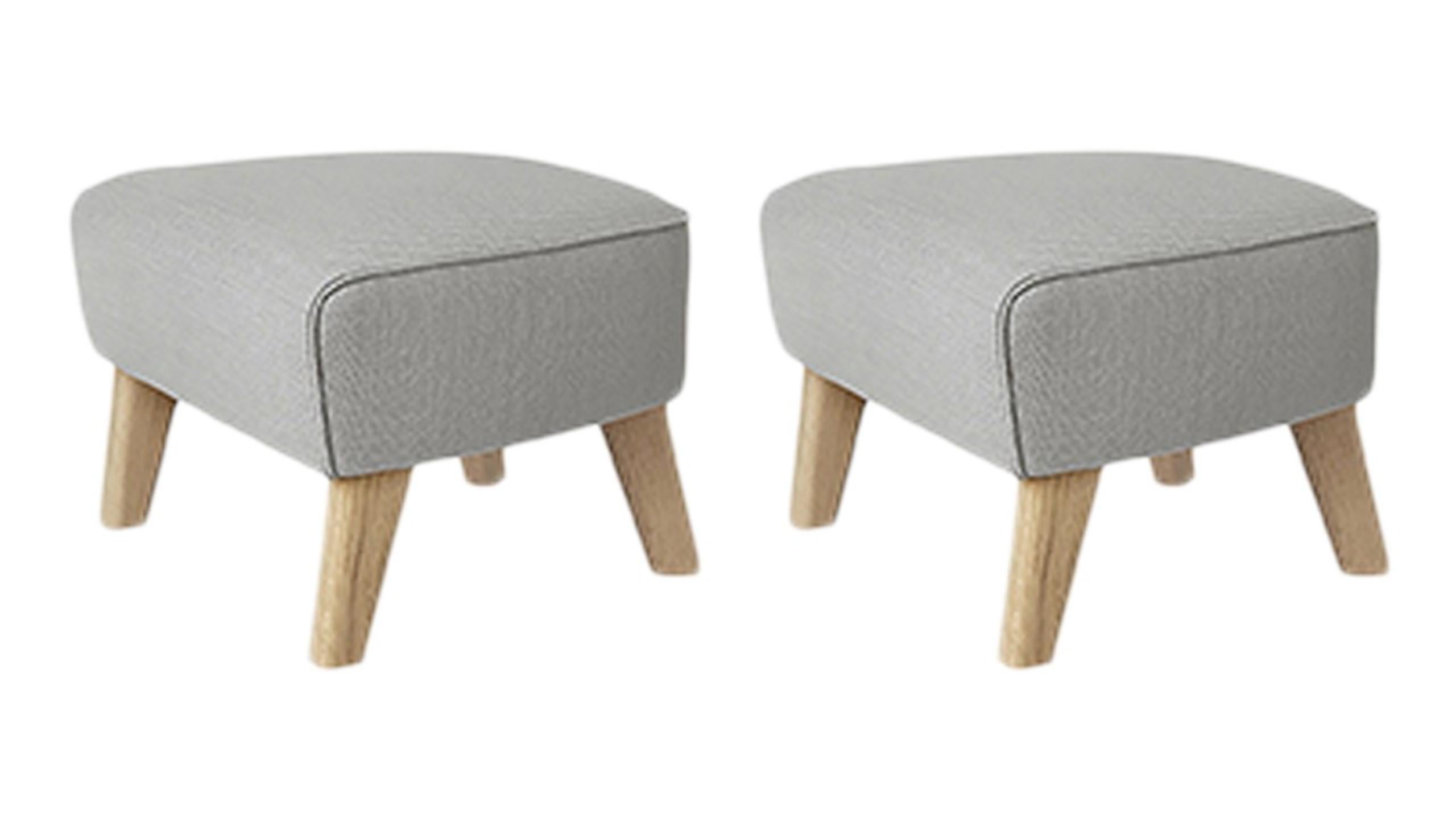 Set of 2 light grey, natural oak raf simons vidar 3 my own chair footstool by Lassen.
Dimensions: W 56 x D 58 x H 40 cm 
Materials: Textile
Also Available: Other colors available.

The My Own Chair Footstool has been designed in the same spirit
