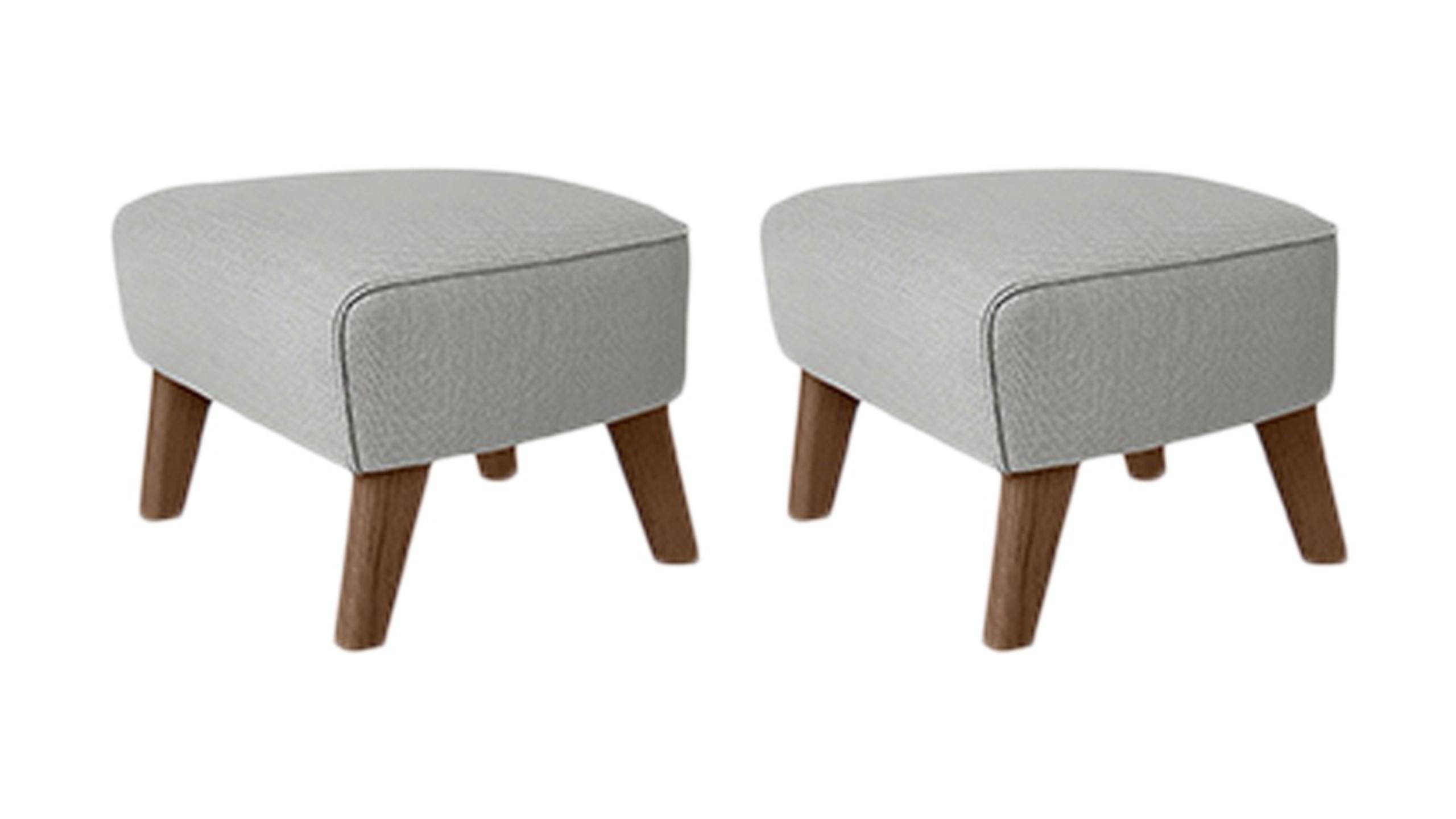 Set of 2 light grey, smoked oakraf simons vidar 3 my own chair footstool by Lassen.
Dimensions: W 56 x D 58 x H 40 cm 
Materials: Textile
Also available: other colors available.

The My Own Chair Footstool has been designed in the same spirit