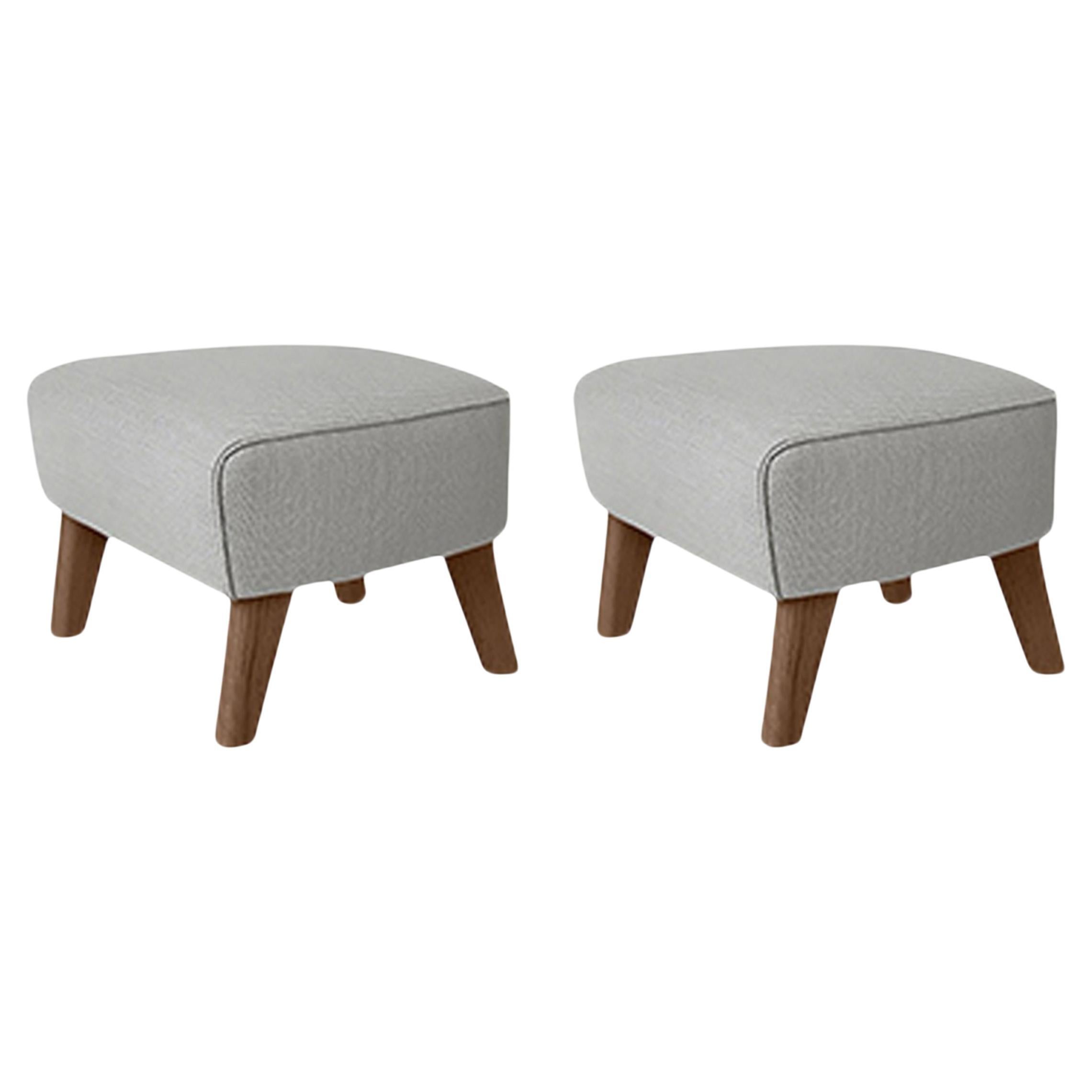 Set of 2 Light Grey, Smoked Oak Rafsimonsvidar3 My Own Chair Footstool by Lassen