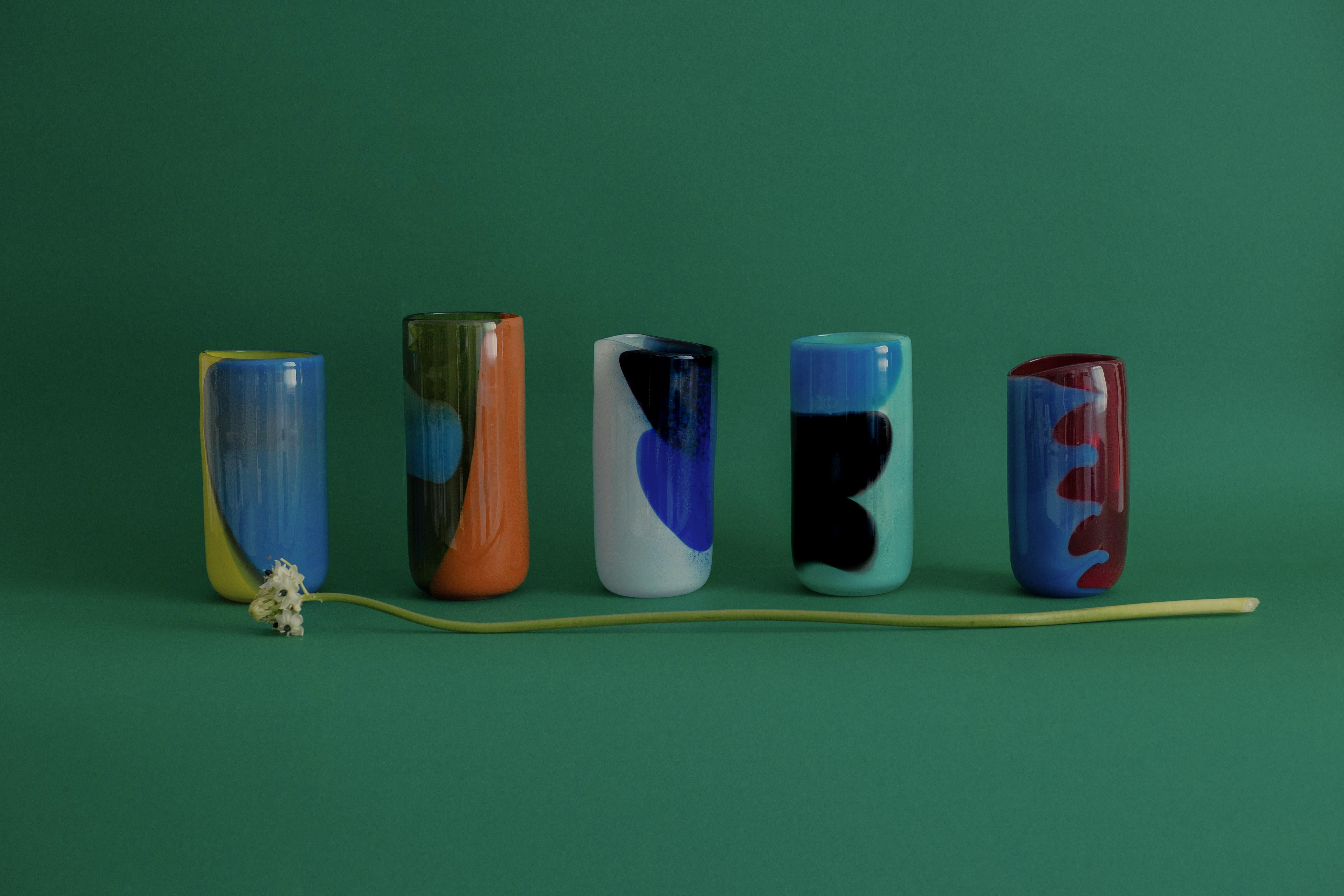 Danish Set of 2 Lightscapes Vases by Derya Arpac