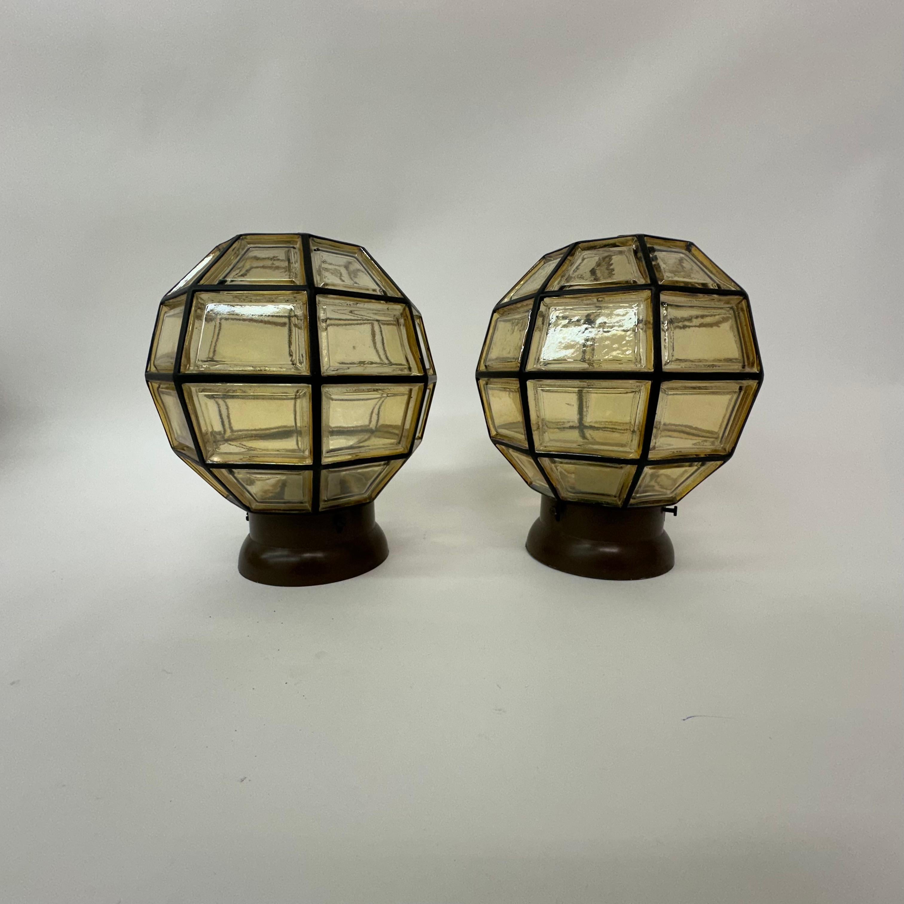 Mid-Century Modern Set of 2 Limburg Glashutte Germany ceiling lamps , 1960’s For Sale