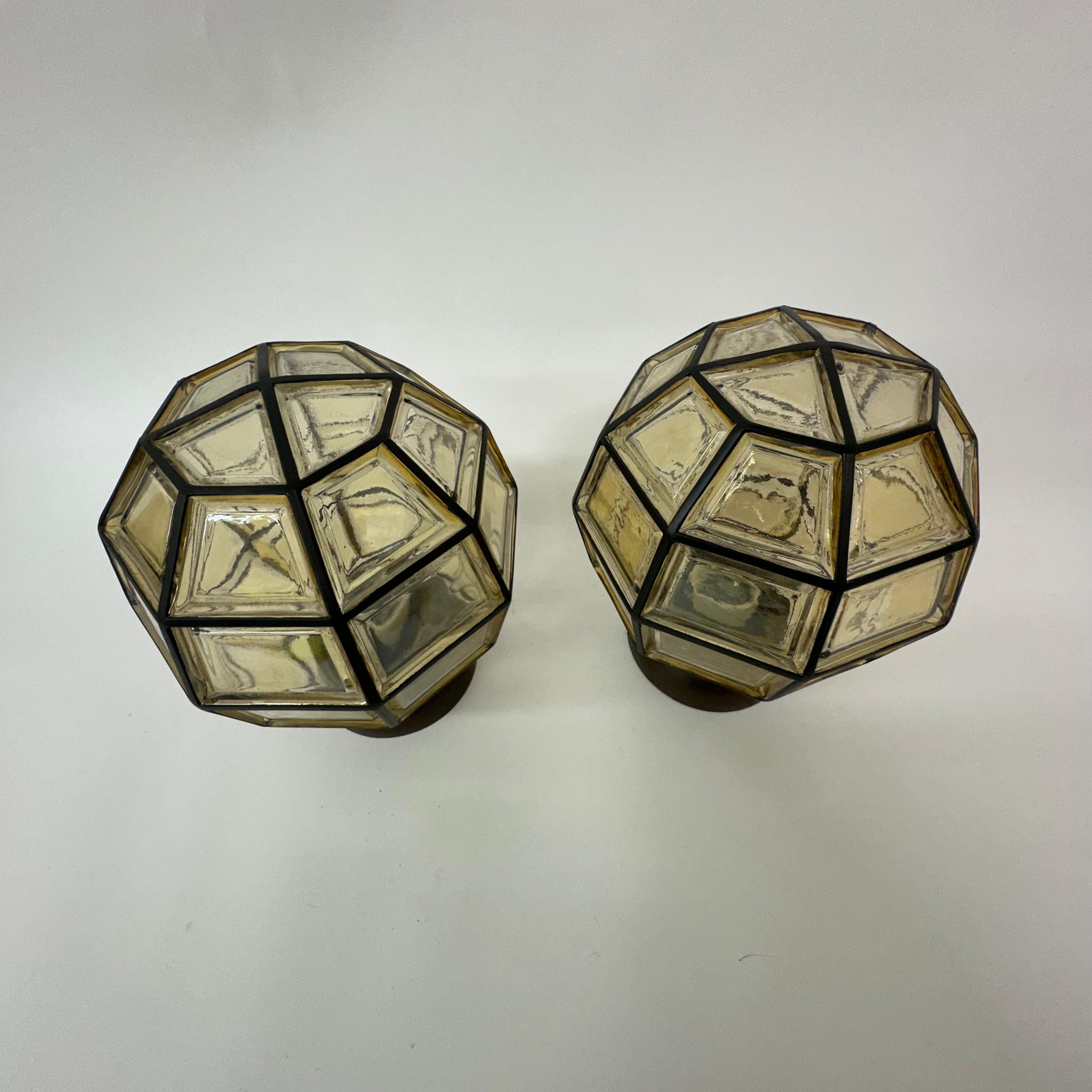 Mid-20th Century Set of 2 Limburg Glashutte Germany ceiling lamps , 1960’s For Sale