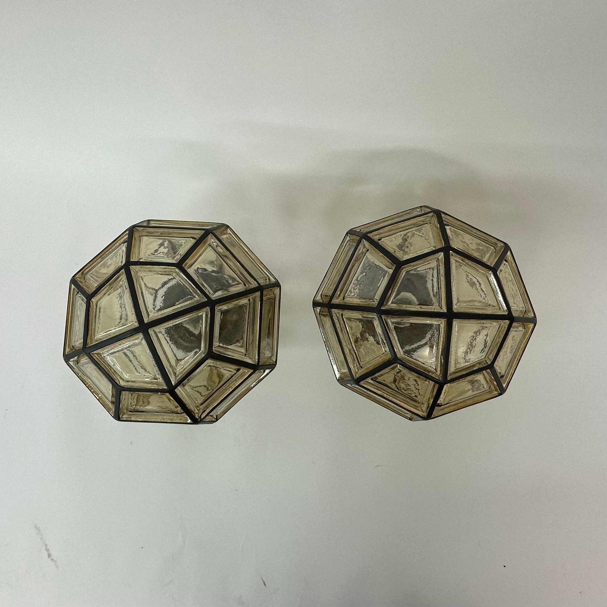 Set of 2 Limburg Glashutte Germany ceiling lamps , 1960’s For Sale 1
