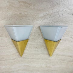 2er Set Glashütte Limburg Wandlampen Wandleuchter , 1970er Jahre