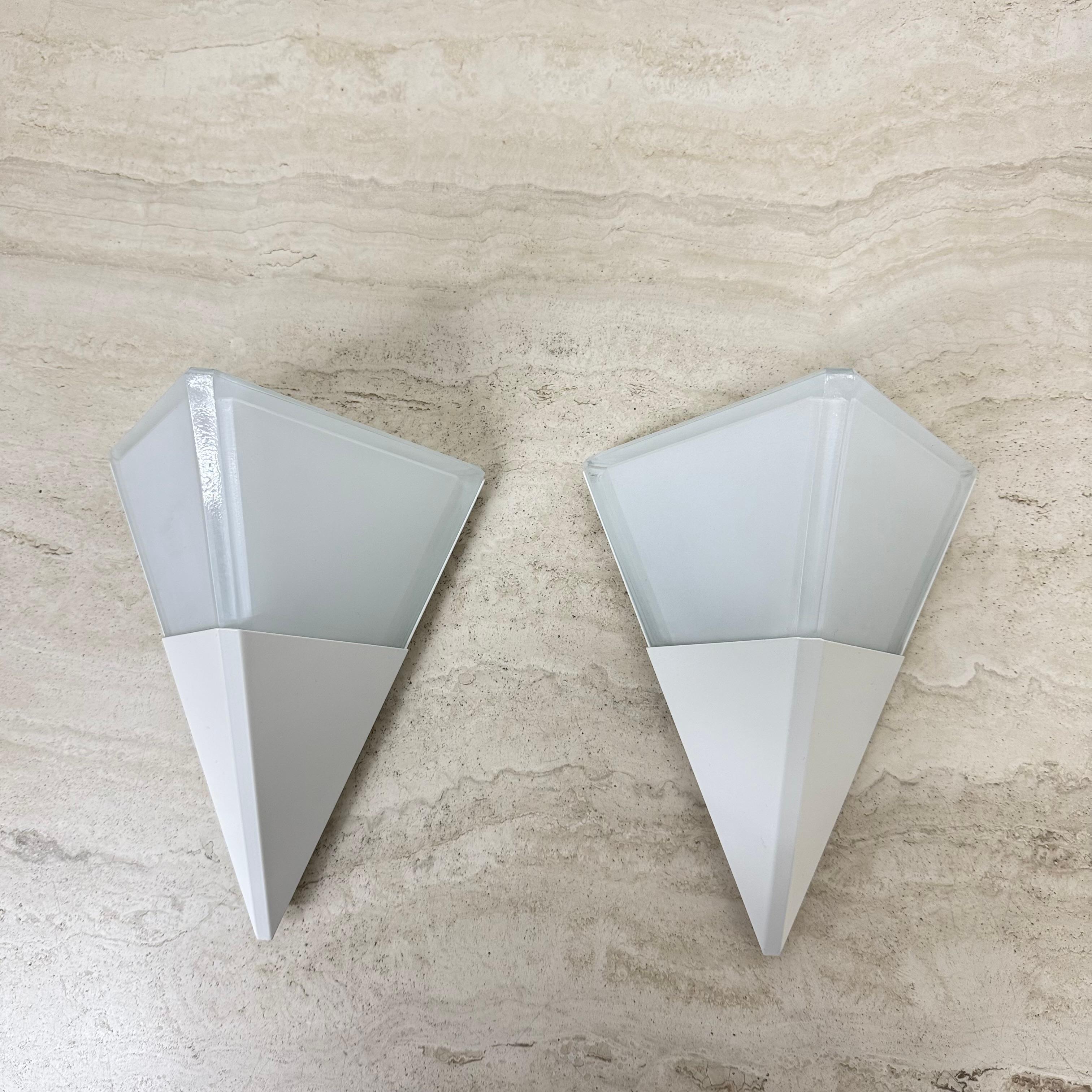 2er Set Glashütte Limburg Wandlampen Wandleuchter , 1970er Jahre (Deutsch) im Angebot